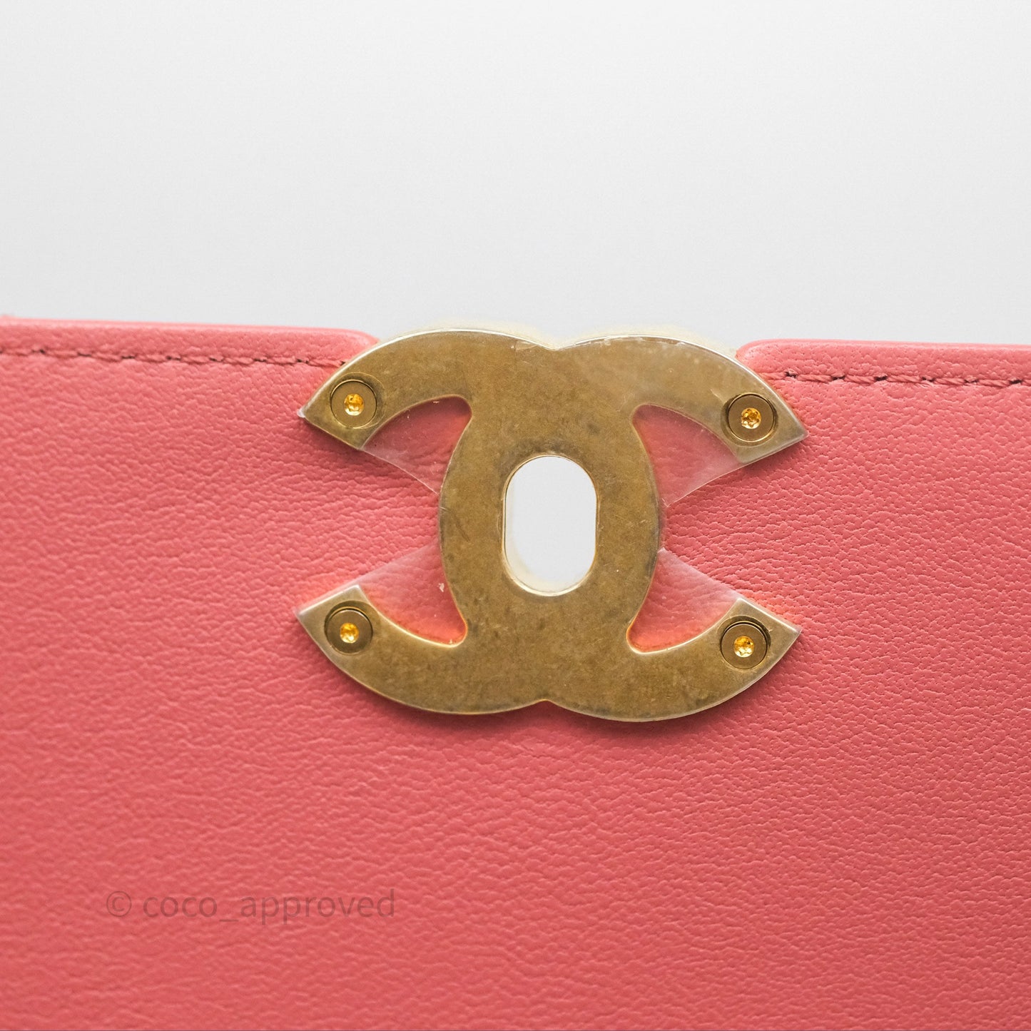 Chanel Quilted Small Chain Infinity Handle Bag Pink Lambskin Aged Gold Hardware