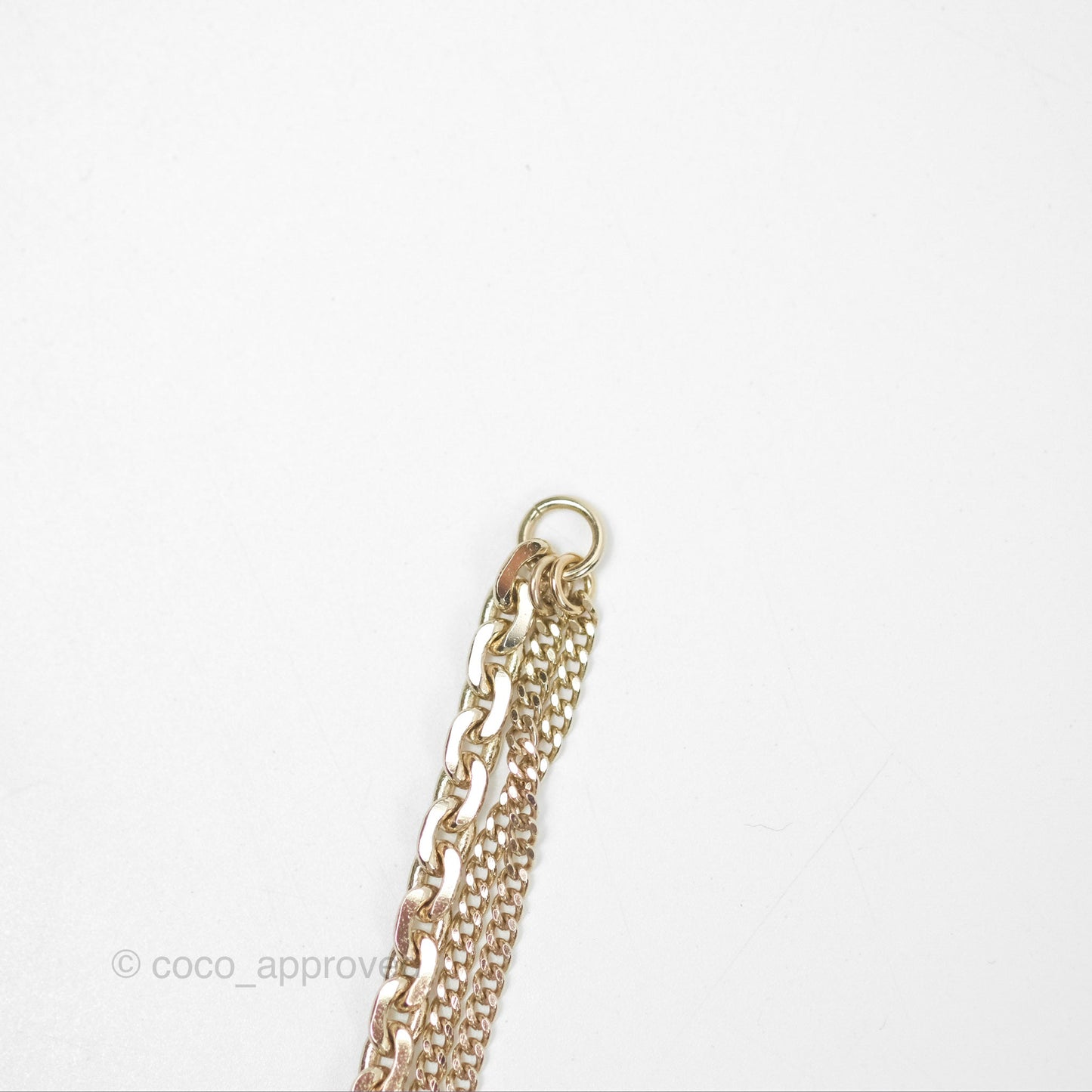 Chanel CC Crystal Necklace Gold Tone 21P
