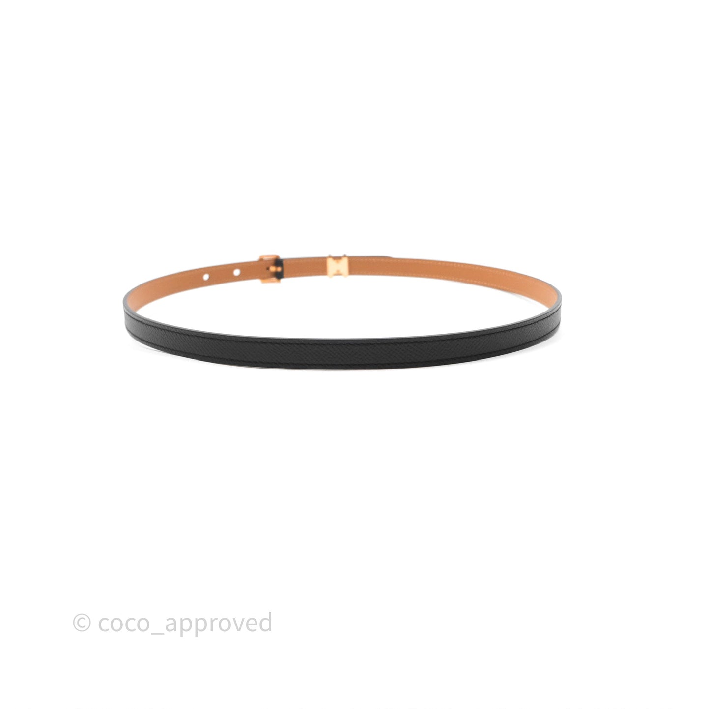 Hermès Pop H 15 Belt Noir Epsom Rose Gold Hardware