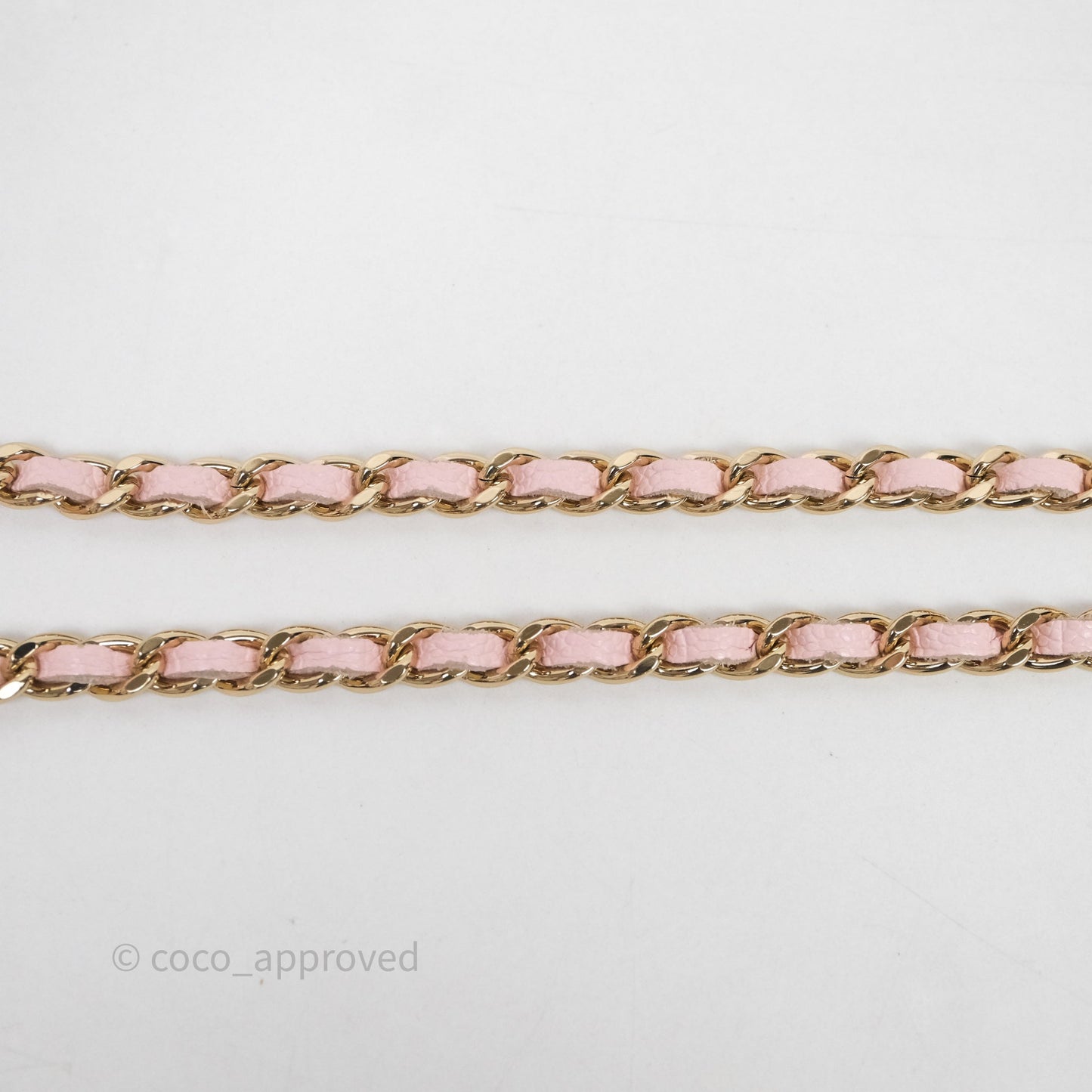 Chanel Quilted Crystal CC Pink Caviar Airpods Phone Case With Chain Light Gold Hardware