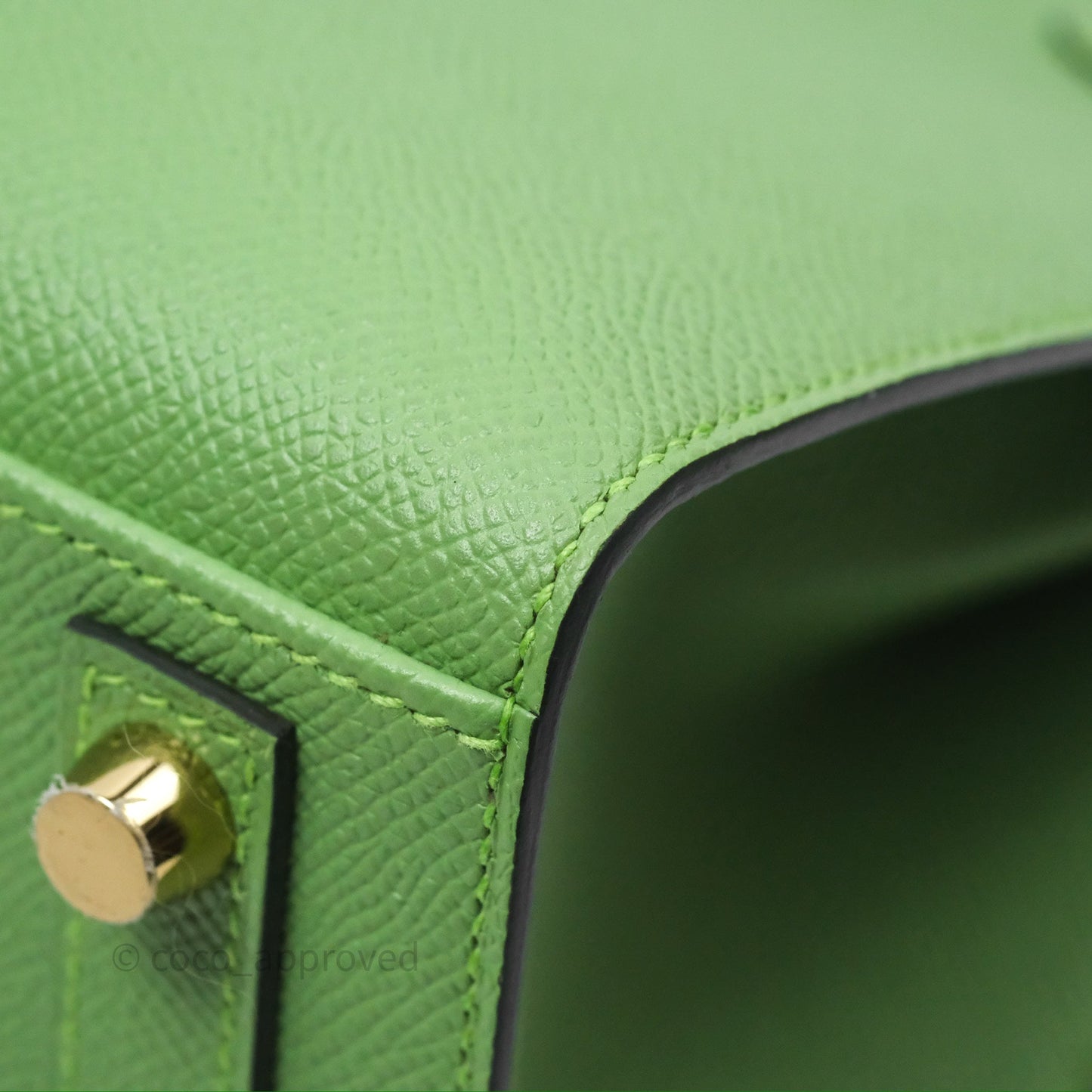 Hermès Birkin 25 Sellier Vert Criquet 3I Epsom Gold Hardware