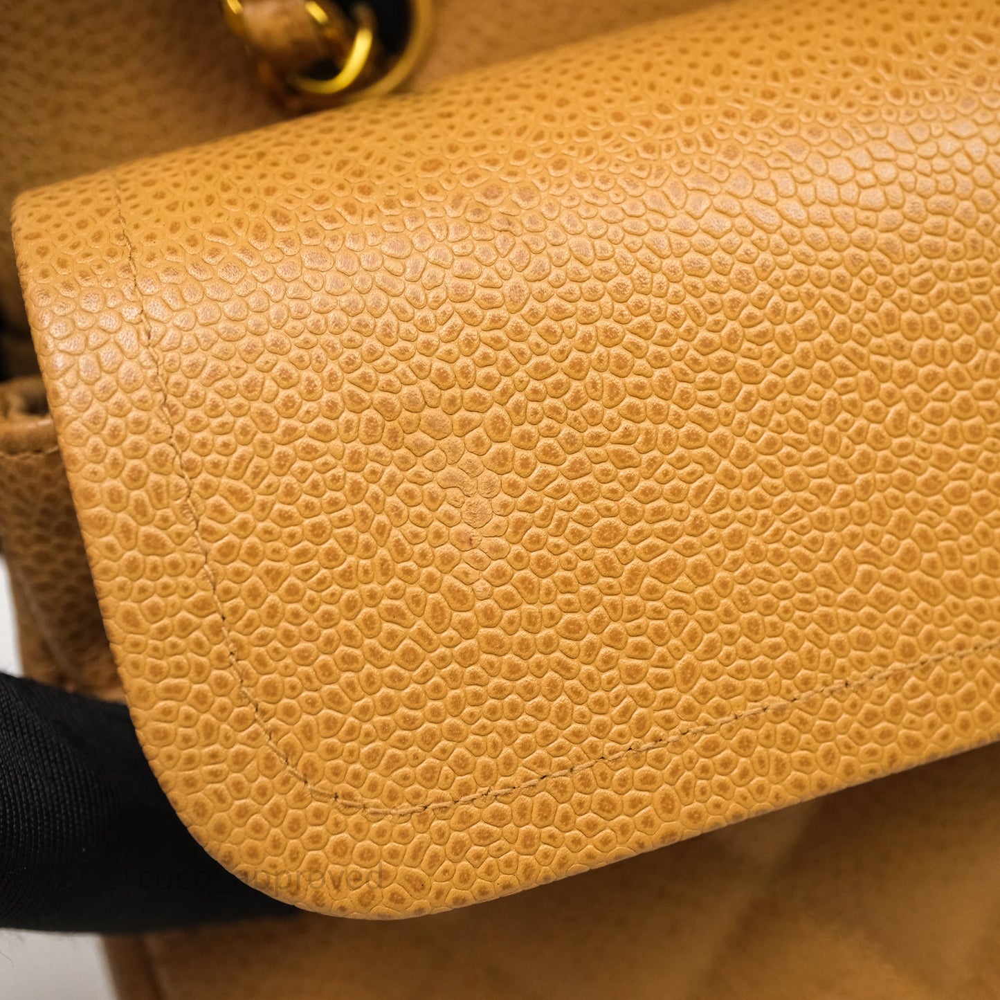 Chanel Vintage Medium Classic Flap Beige Caviar 24K Gold Hardware