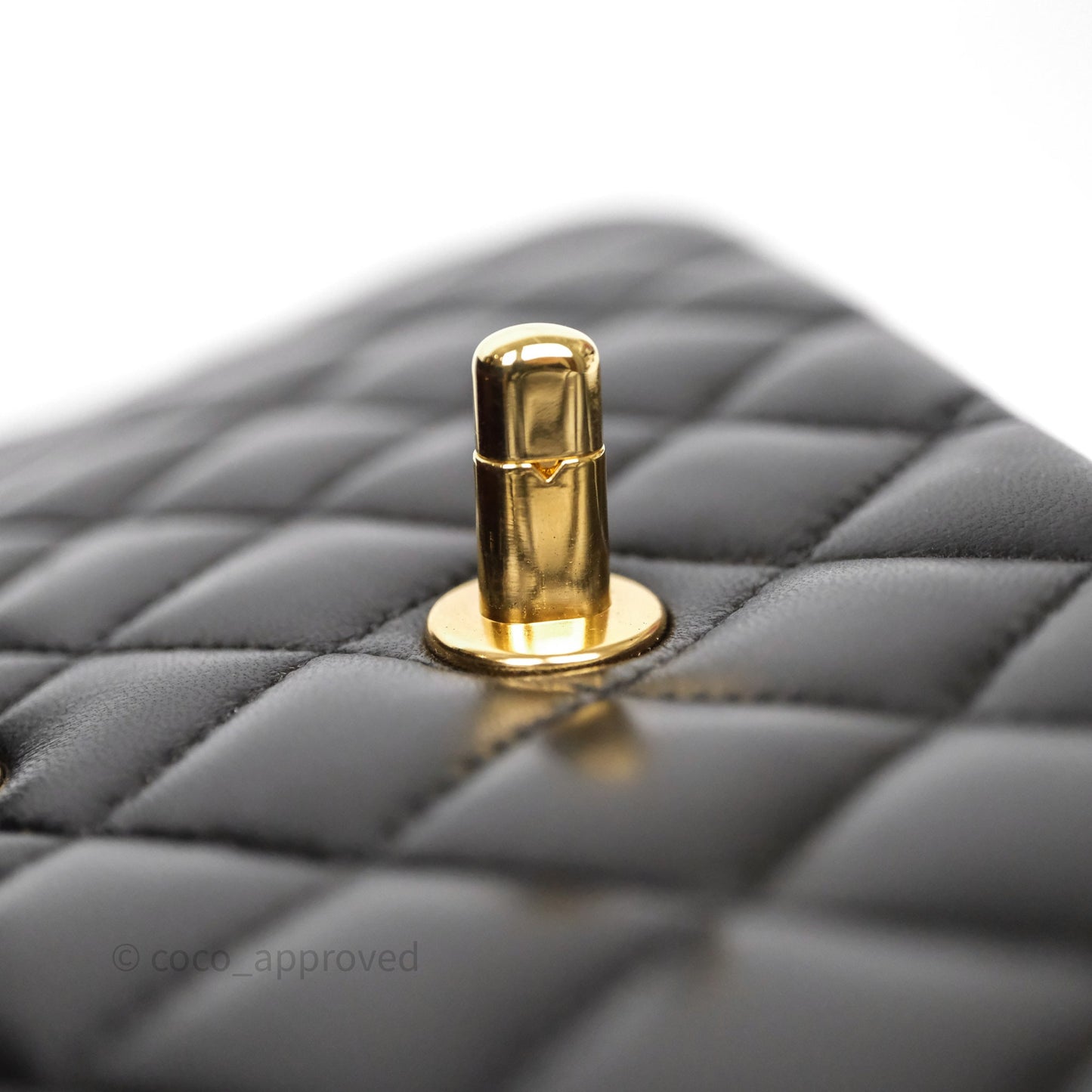 Chanel Classic M/L Medium Flap Quilted Black Lambskin Gold Hardware