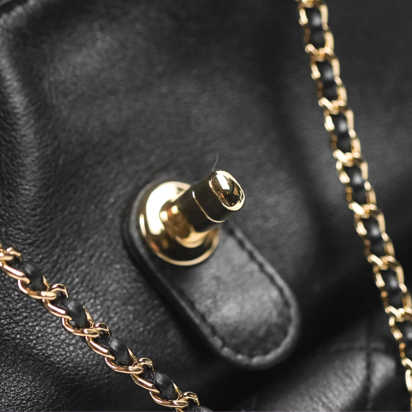 Chanel Quilted Large Duma Drawstring Backpack Black Lambskin
