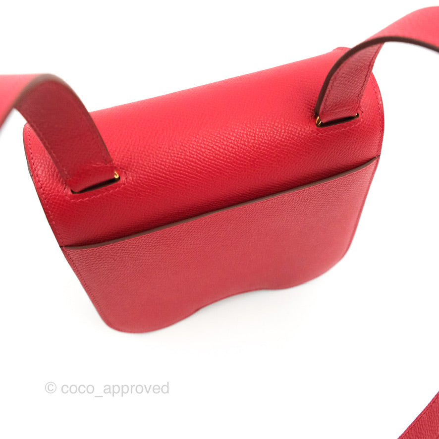 Hermès Della Cavalleria Mini Bag Rouge Piment Epsom Gold Hardware