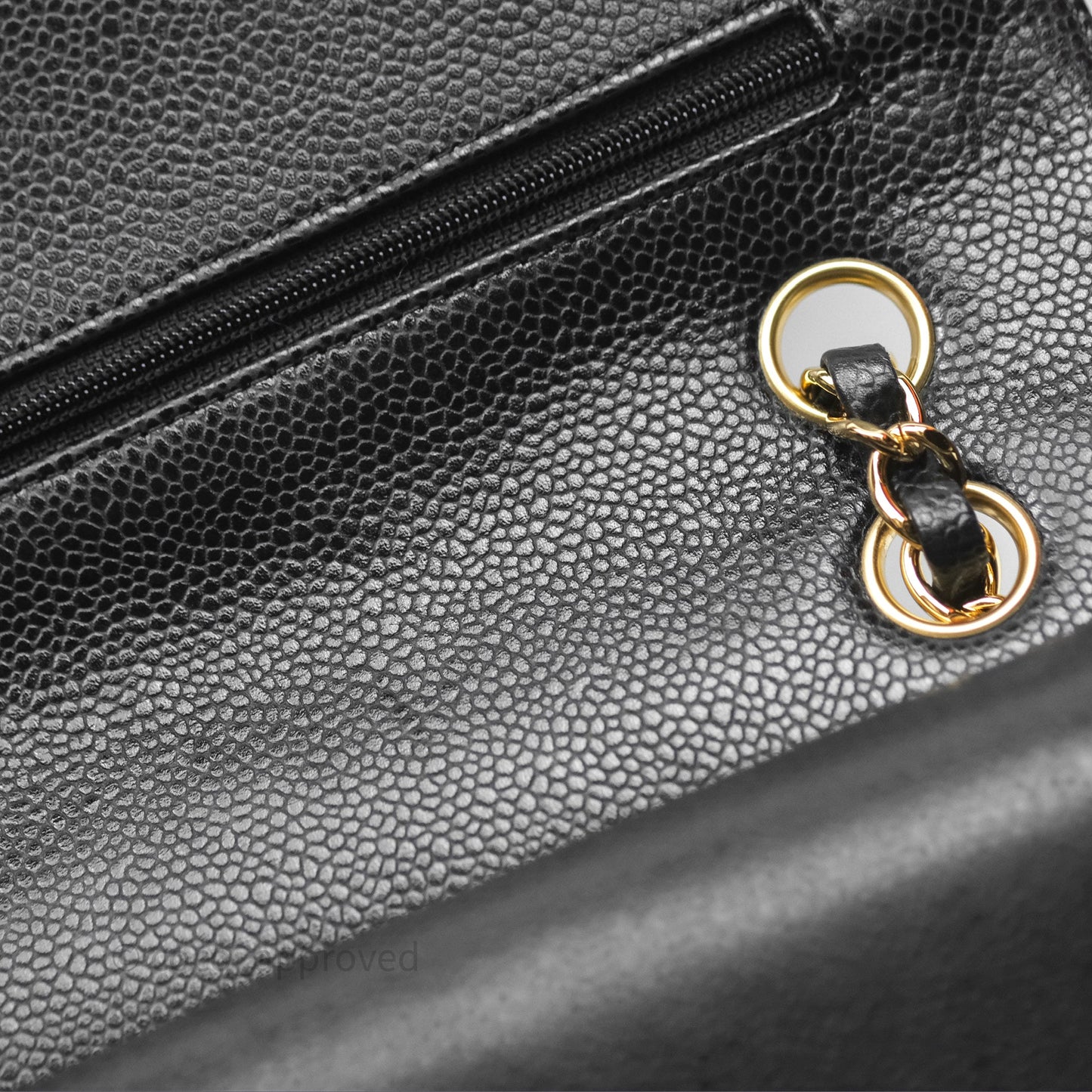 Chanel Classic M/L Medium Flap Quilted Black Caviar Gold Hardware