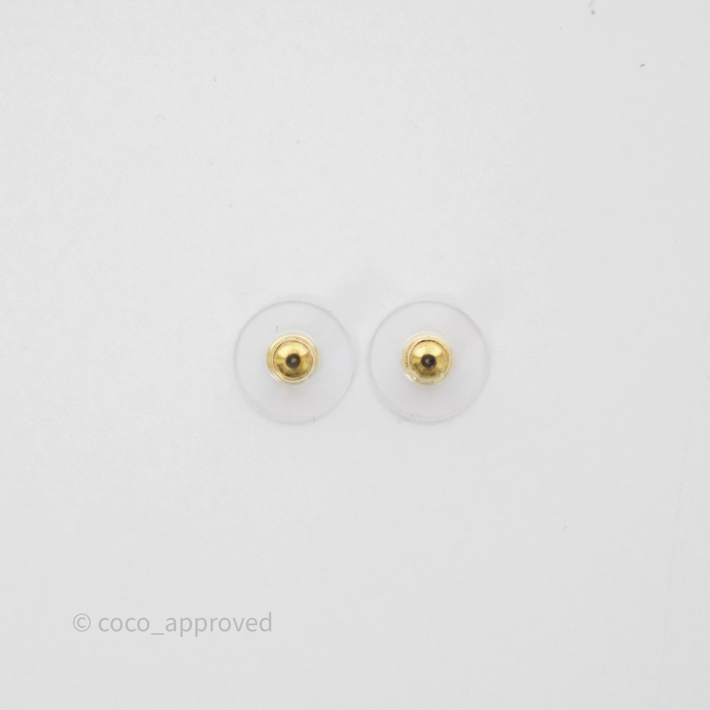 Chanel Crystal CC Earrings Gold Tone 24V