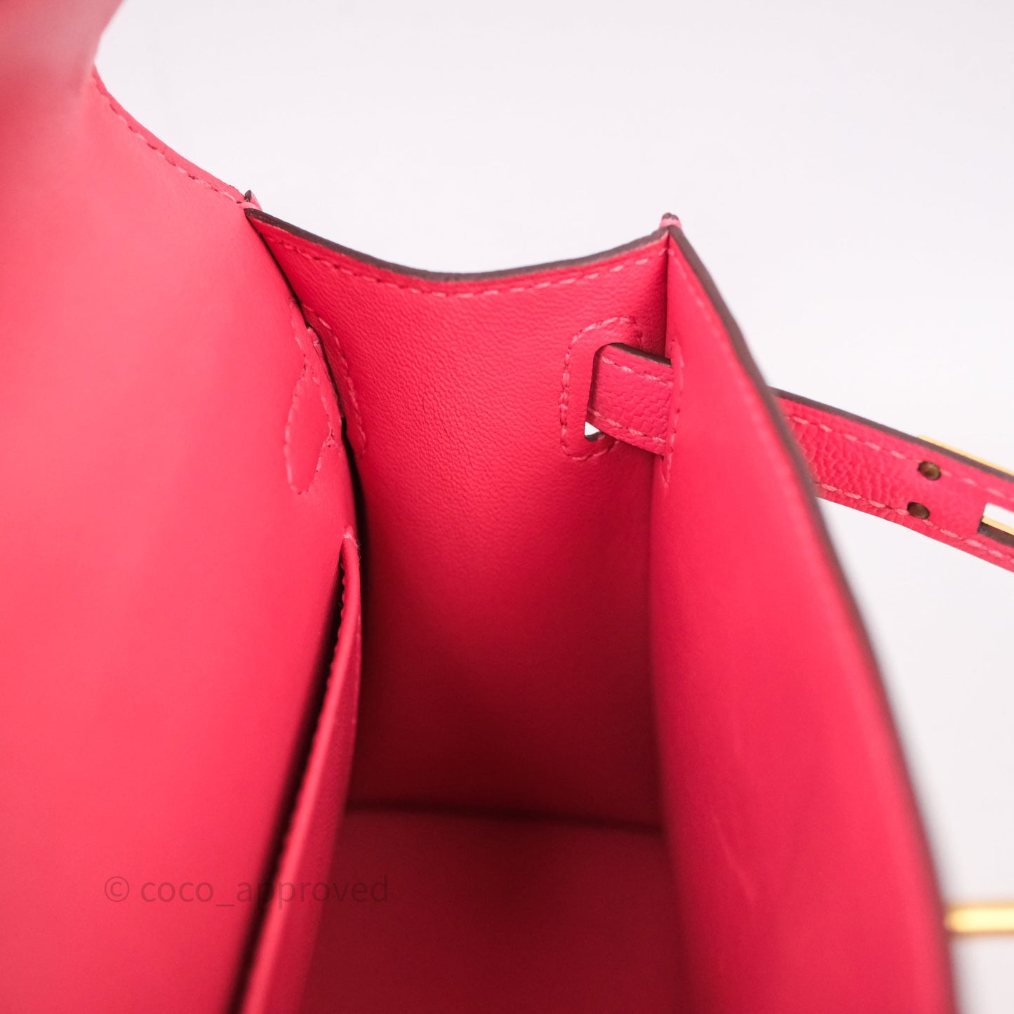 Hermes Mini Kelly II Chevre Mysore U5 Rose Lipstick Gold Hardware