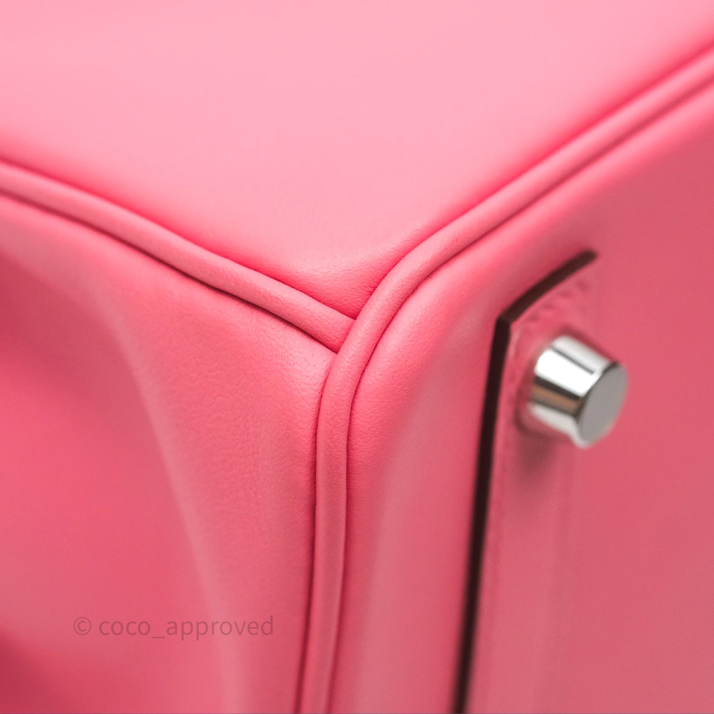 Hermès Birkin 25 Retourne Rose Azalee 8W Swift Palladium Hardware