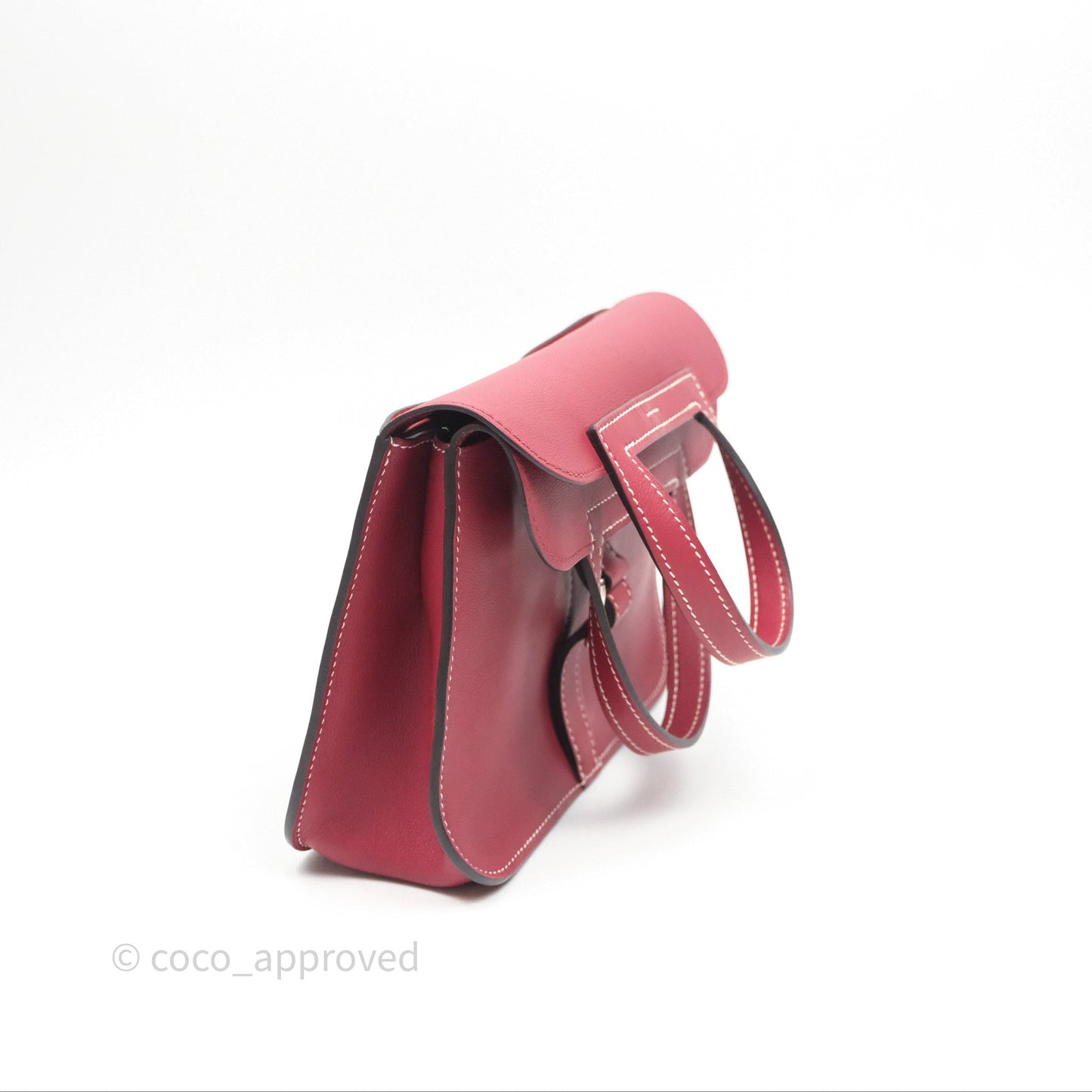 Hermès Halzan 22 Mini Rouge Grenat K1 Swift Palladium Hardware
