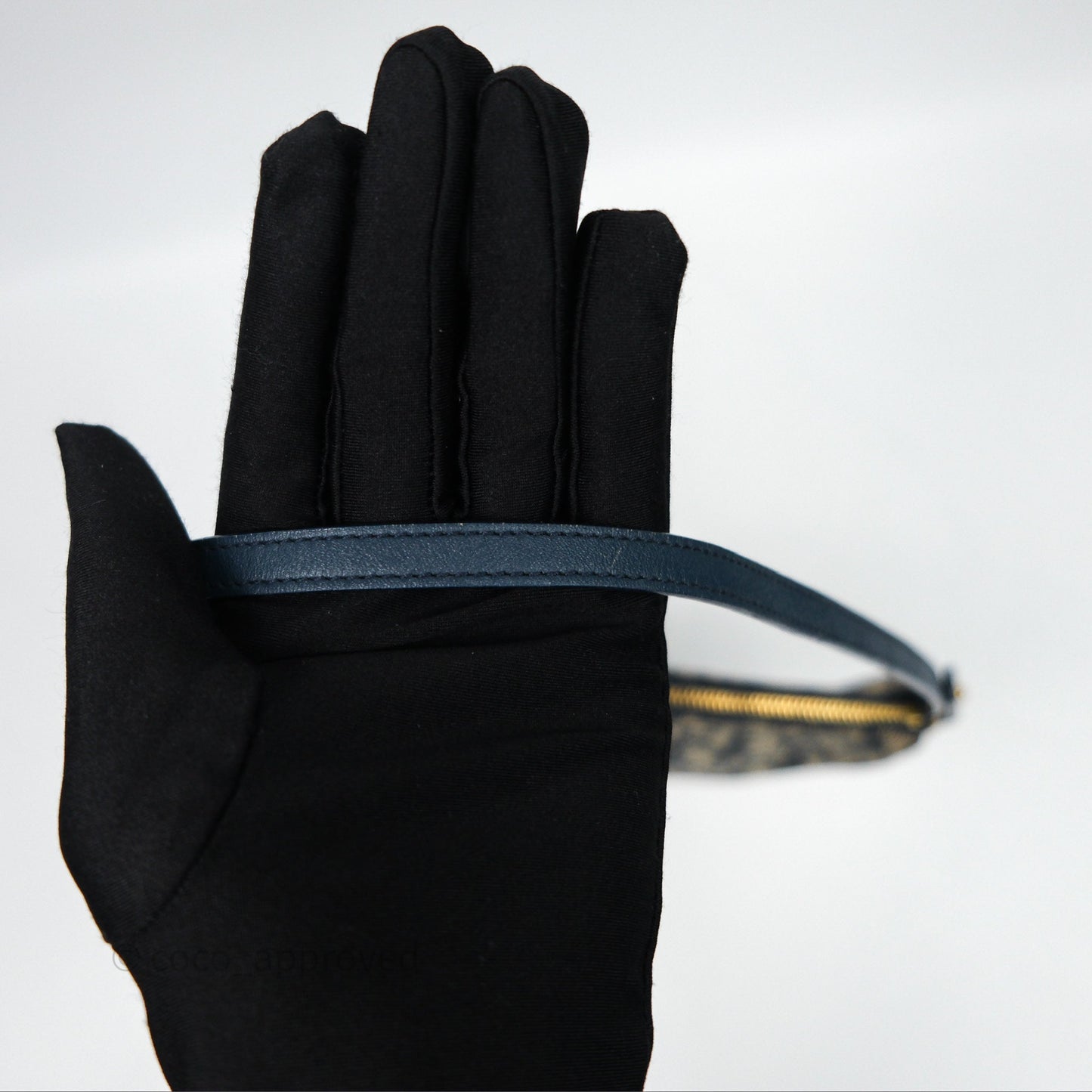 Christian Dior Vintage Mini Saddle Bag Blue Oblique Jacquard