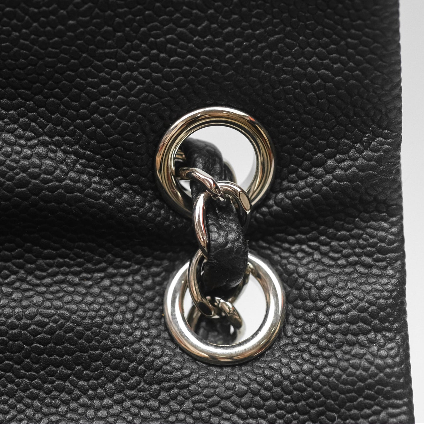 Chanel Quilted Easy Flap Bag Black Caviar Silver Hardware