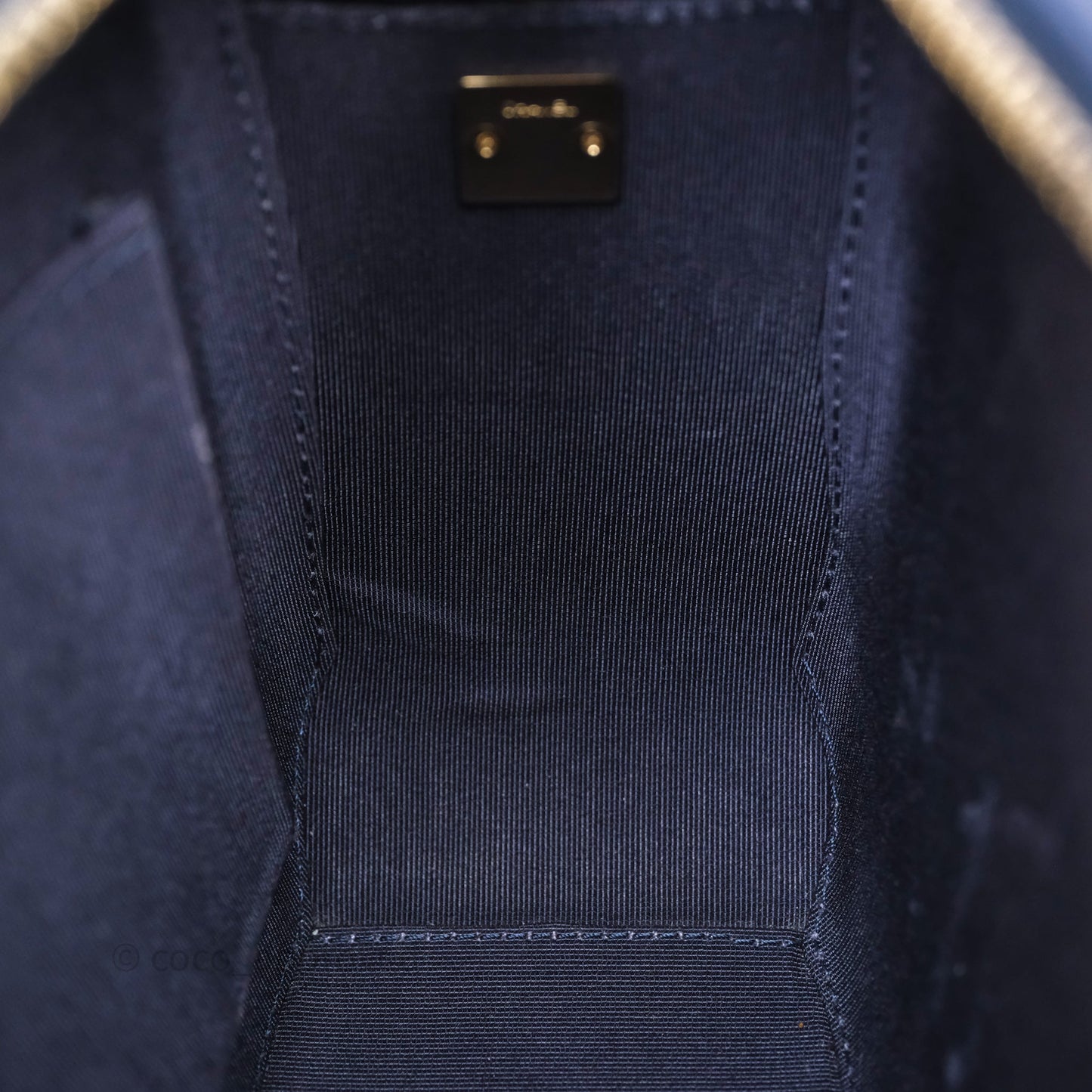 Chanel CC Octagon Camera Case Lambskin Navy Gold Hardware