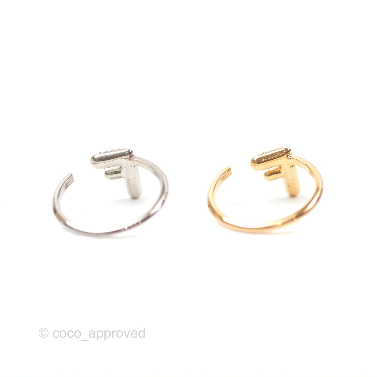 Fendi F is Fendi Ring Crystal Gold Silver