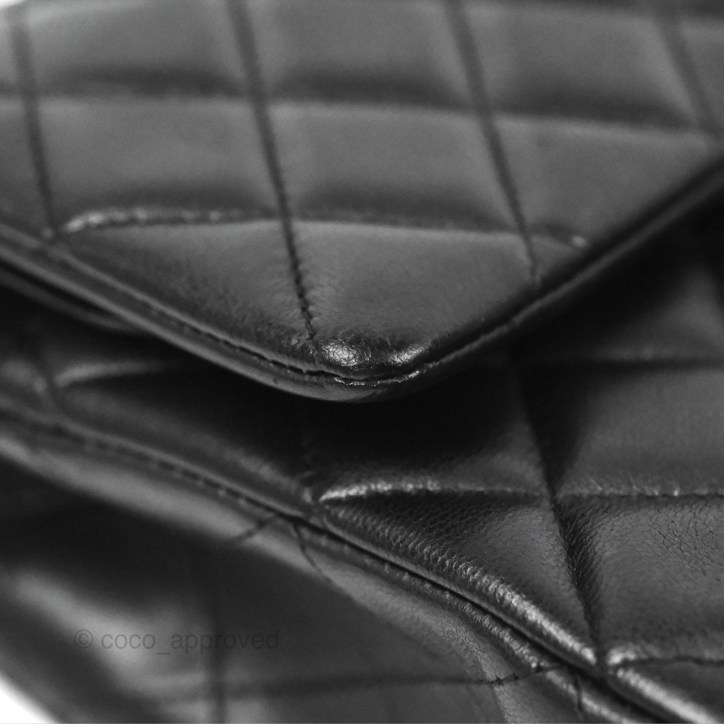 Chanel Classic M/L Medium Flap Quilted Black Lambskin Gold Hardware