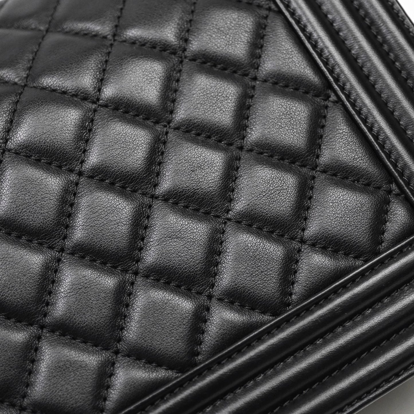 Chanel Medium Boy Quilted Black Lambskin Ruthenium Hardware