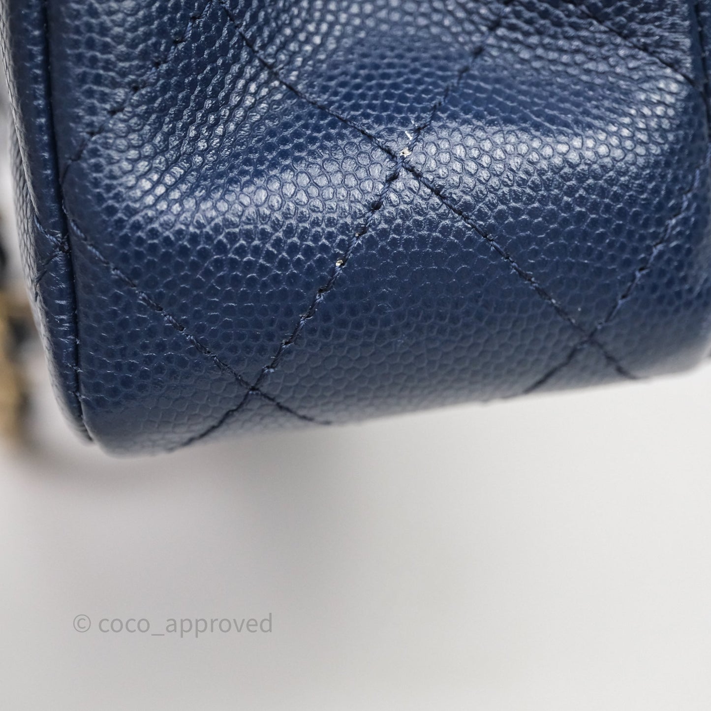 Chanel Medium Classic Flap Quilted Dark Blue Caviar Gold Hardware