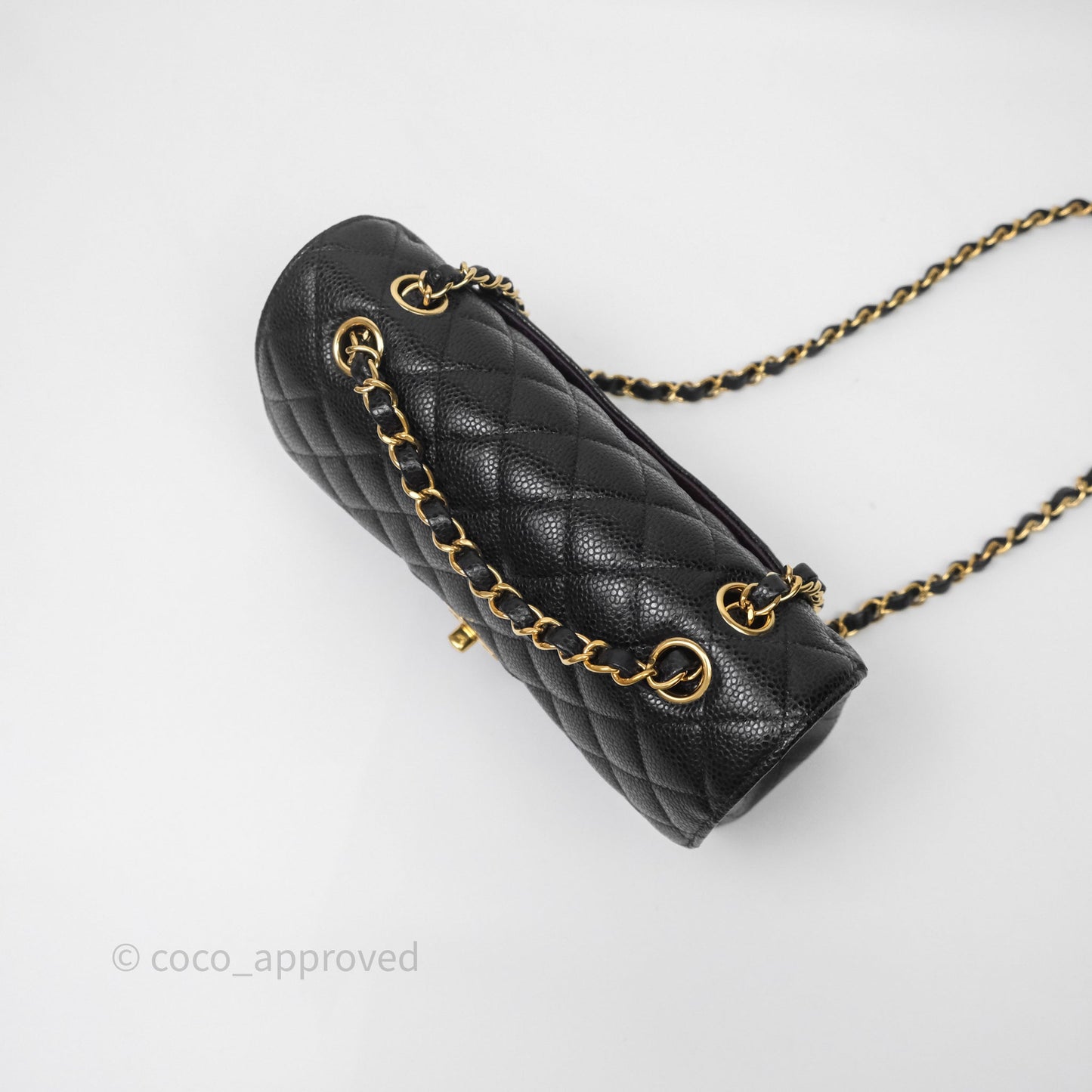 Chanel Small Classic Flap Quilted Black Caviar Gold Hardware