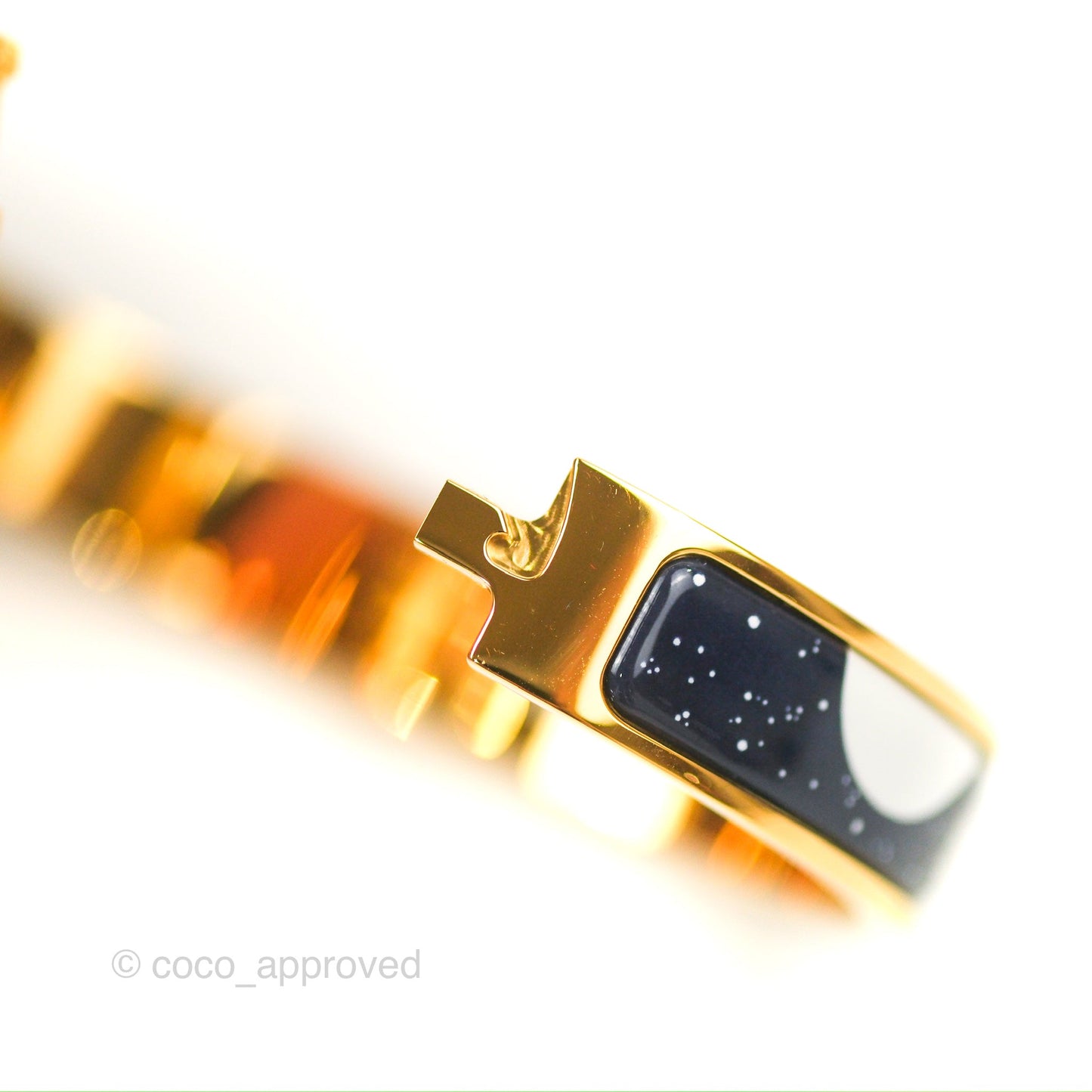 Hermès Clic H Space Derby Bracelet Indigo Multicolore Gold Hardware PM