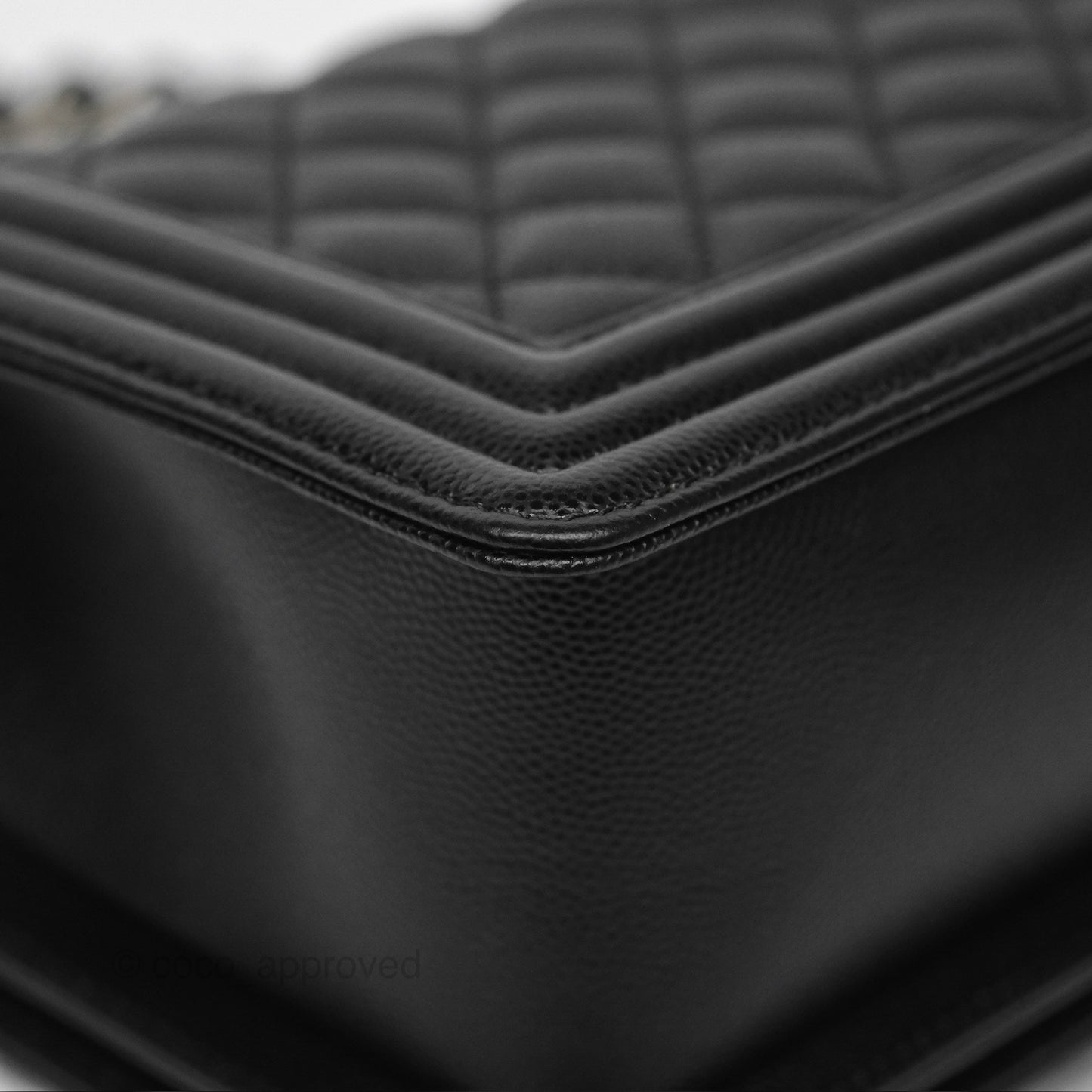 Chanel Medium Boy Quilted Black Caviar Ruthenium Hardware