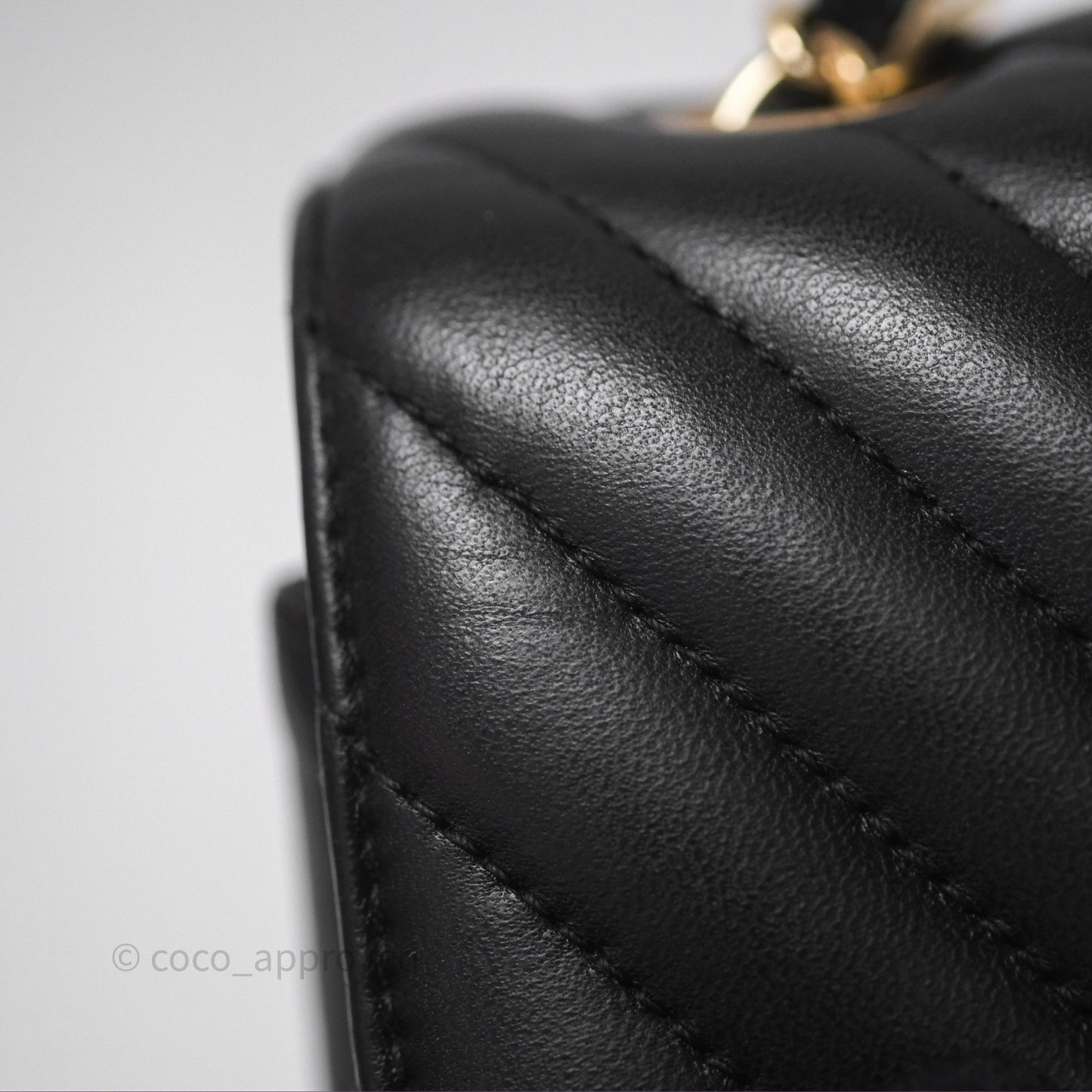 Chanel Mini Rectangular Chevron Black Lambskin Gold Hardware