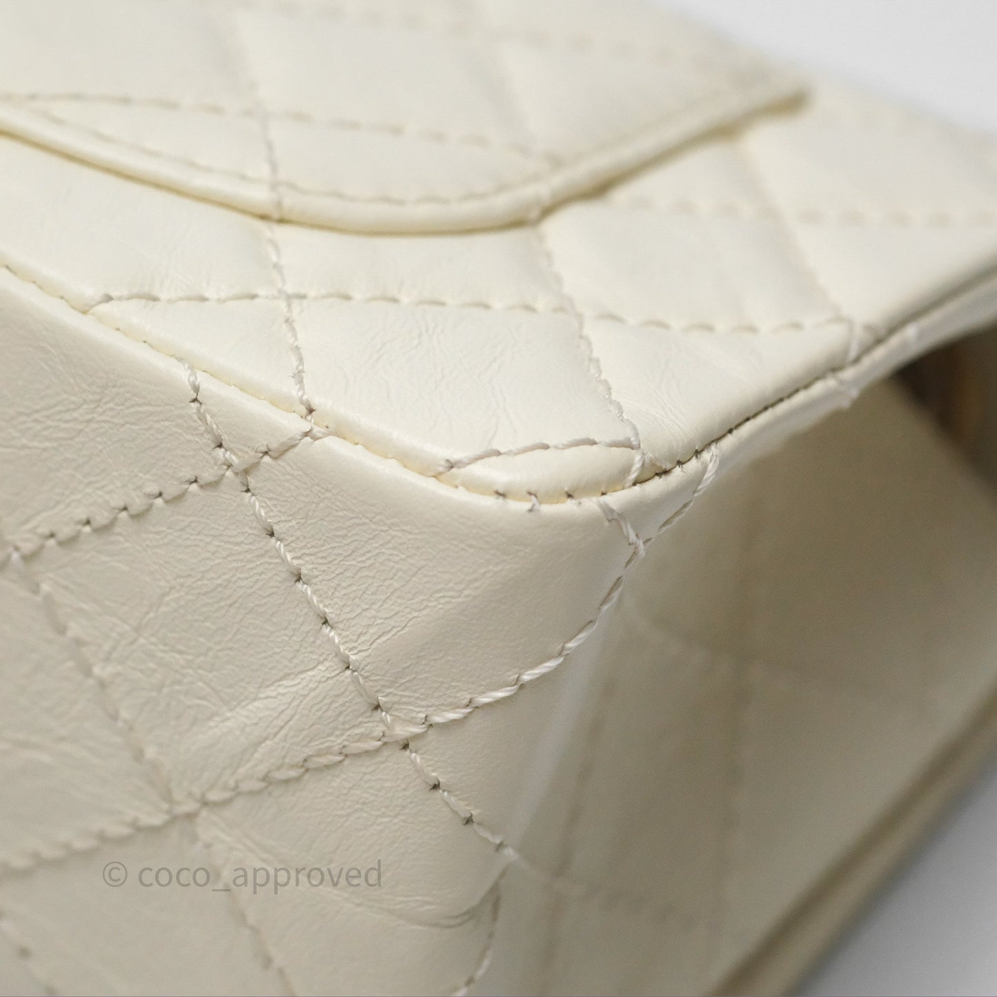 Chanel Mini Reissue 224 White Ivory Aged Calfskin Aged Gold Hardware