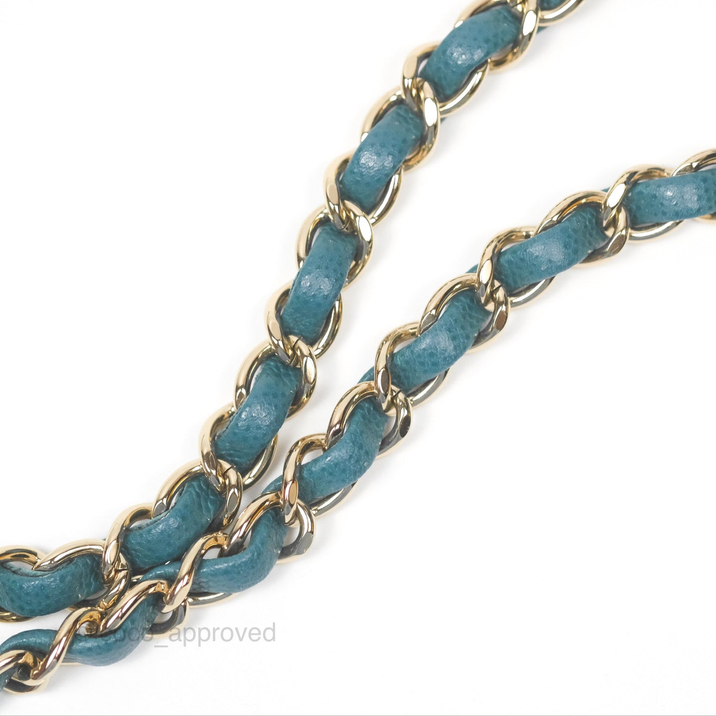 Chanel Mini Square Flap Chevron Teal Caviar Gold Hardware