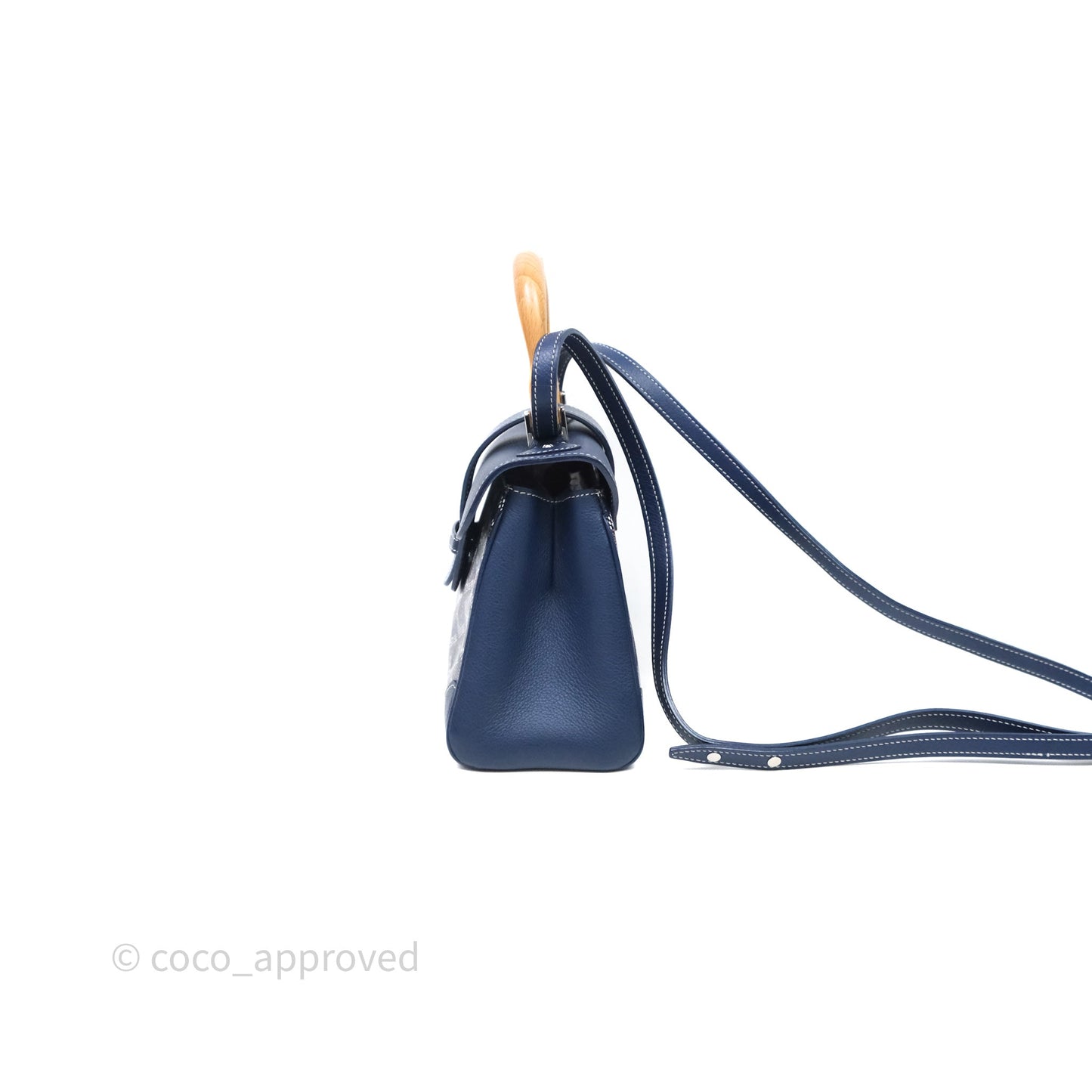 Goyard Saïgon Mini Bag Chevroches Calfskin Navy Silver Hardware