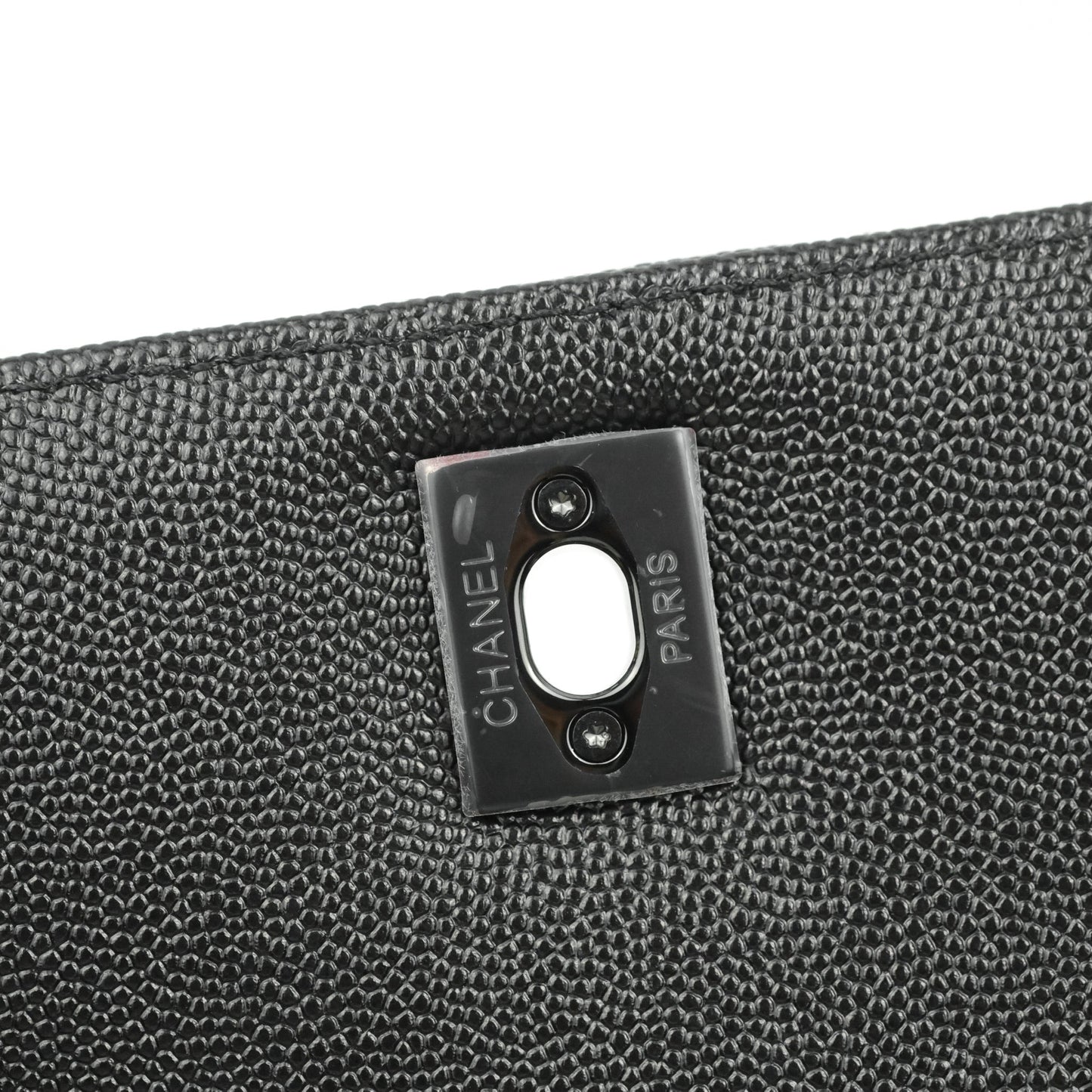 Chanel Small (Medium) Coco Handle Chevron So Black Caviar