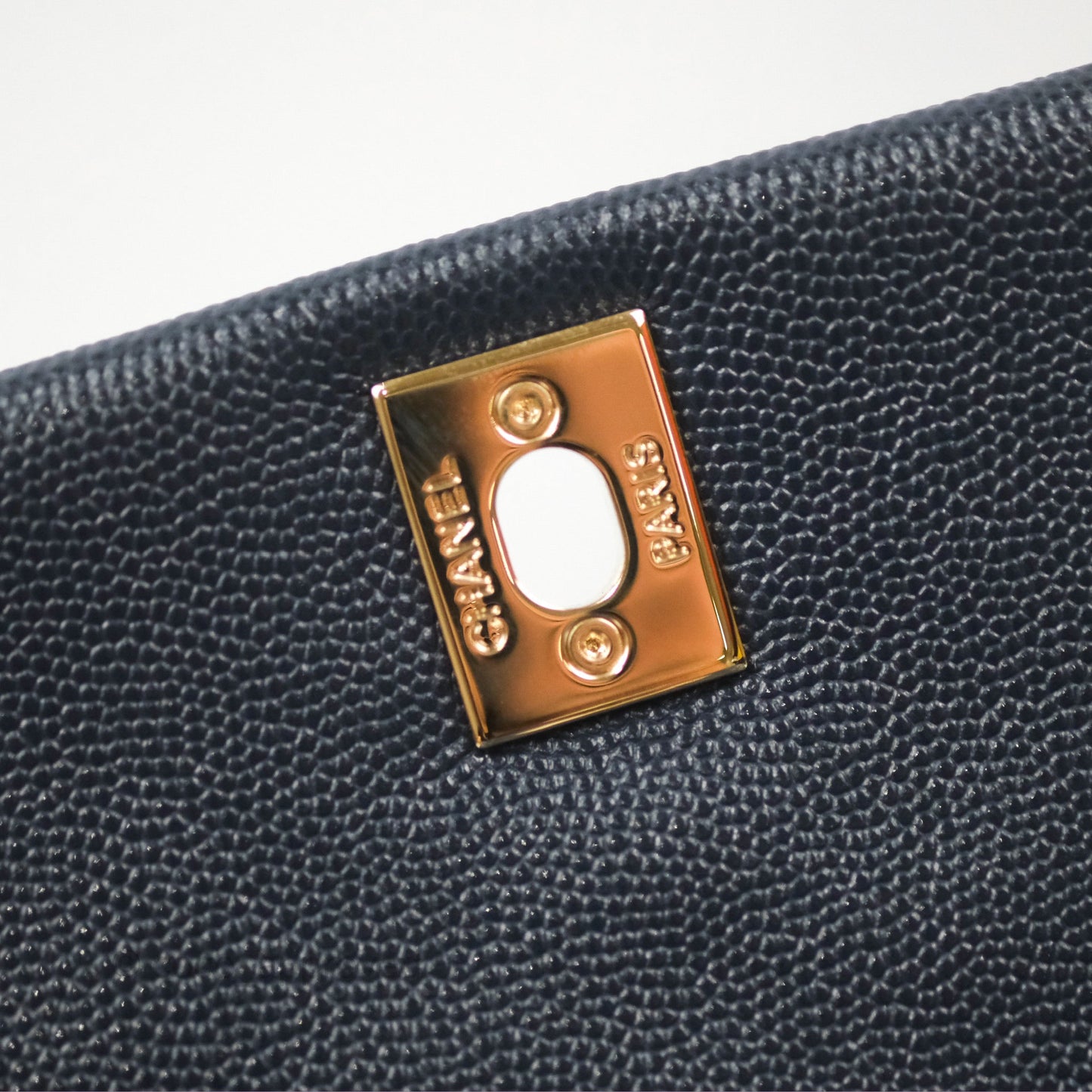 Chanel Mini Coco Handle Quilted Navy Caviar Gold Hardware
