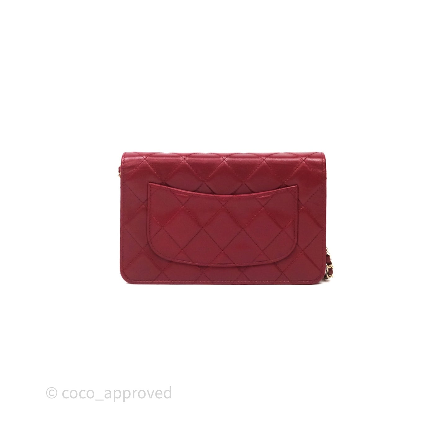 Chanel Wallet On Chain Red Calfskin Bag Gold hardware