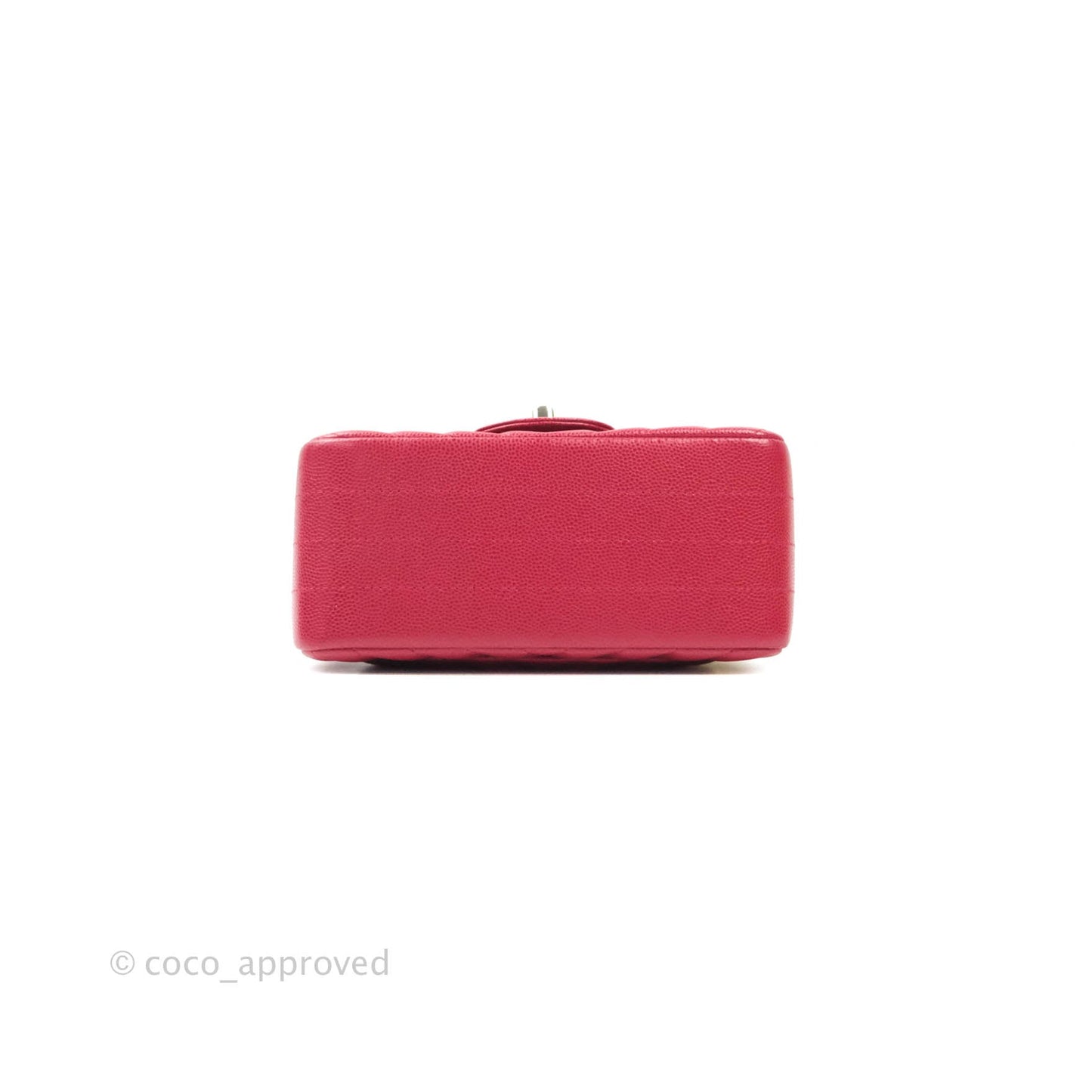 Chanel Mini Square Red Chevron Caviar Gold Hardware 18B