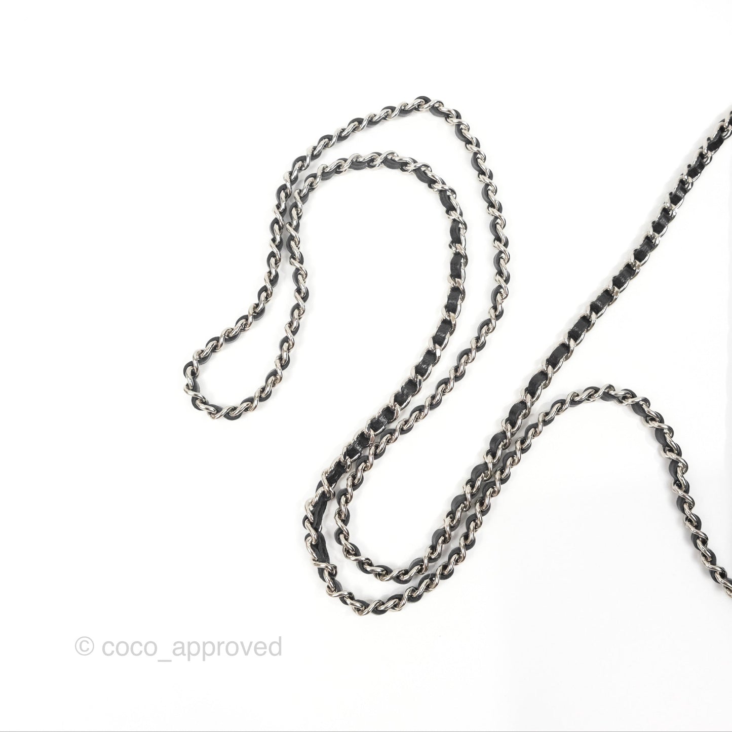Chanel Diamond CC Wallet On Chain WOC Black Goatskin Silver Hardware