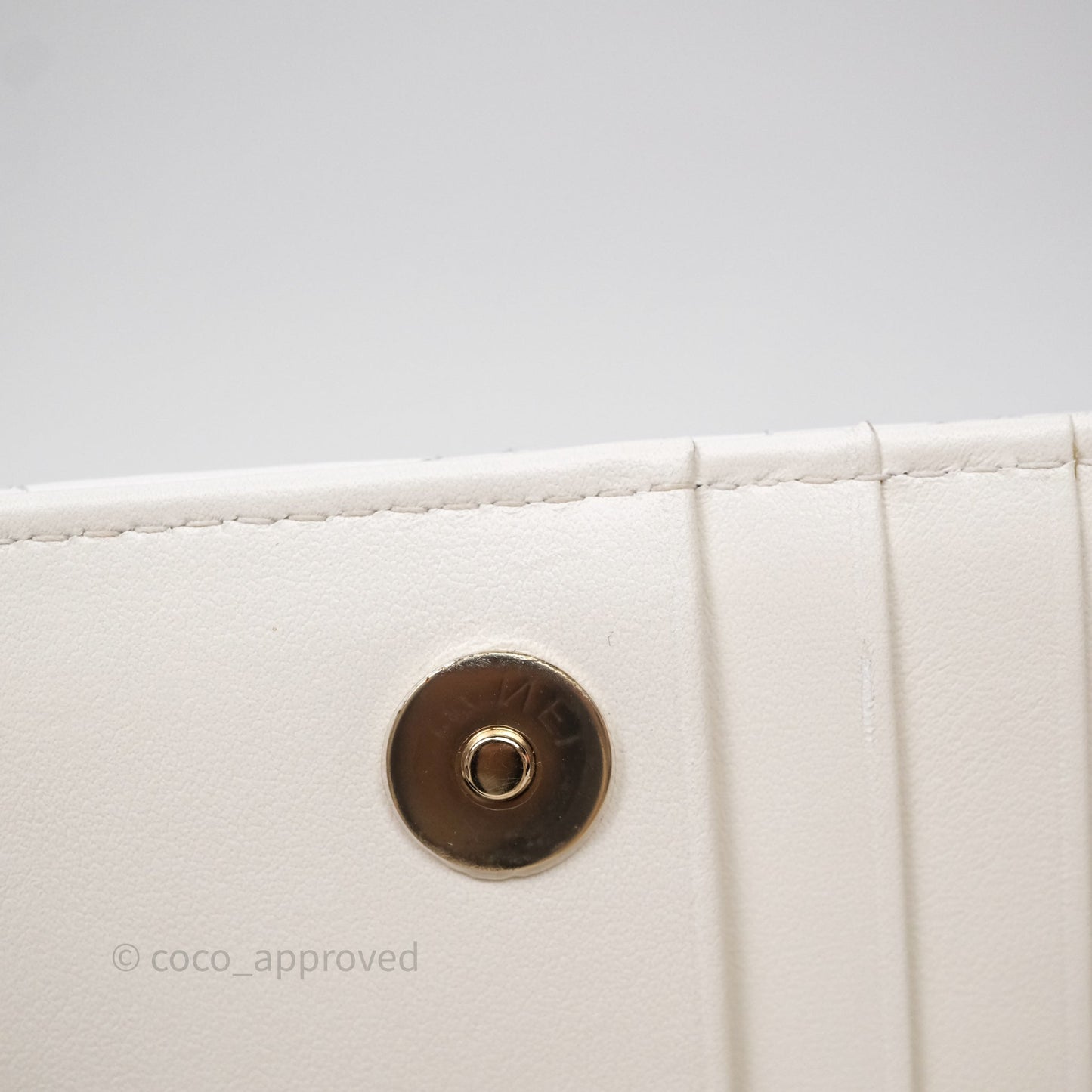 Chanel Mini Wallet On Large Pearl Chain WOC Quilted White Lambskin Gold Hardware