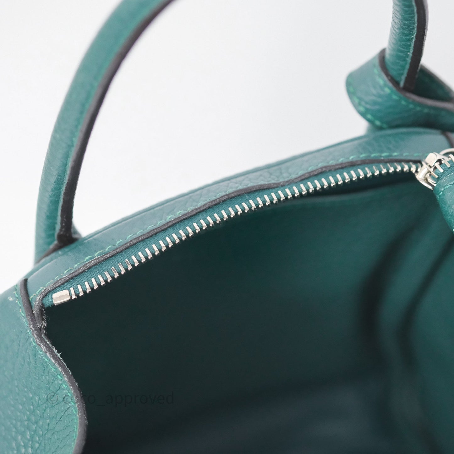 Hermès Lindy 30 Malachite Z6 Clemence Palladium Hardware