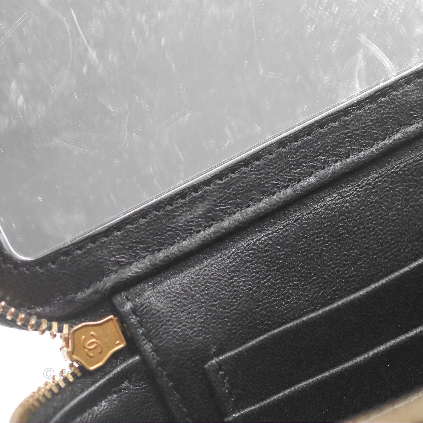 Chanel Top Handle Vanity Rectangular Black Lambskin Gold Hardware