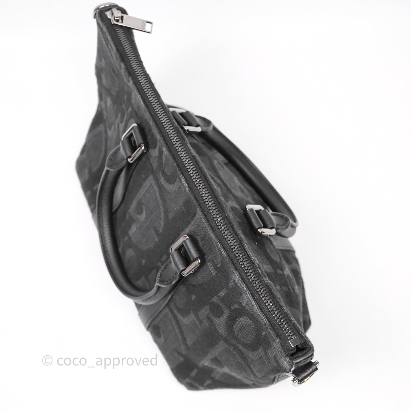 Christian Dior Oblique Jacquard Weekender Black Bag