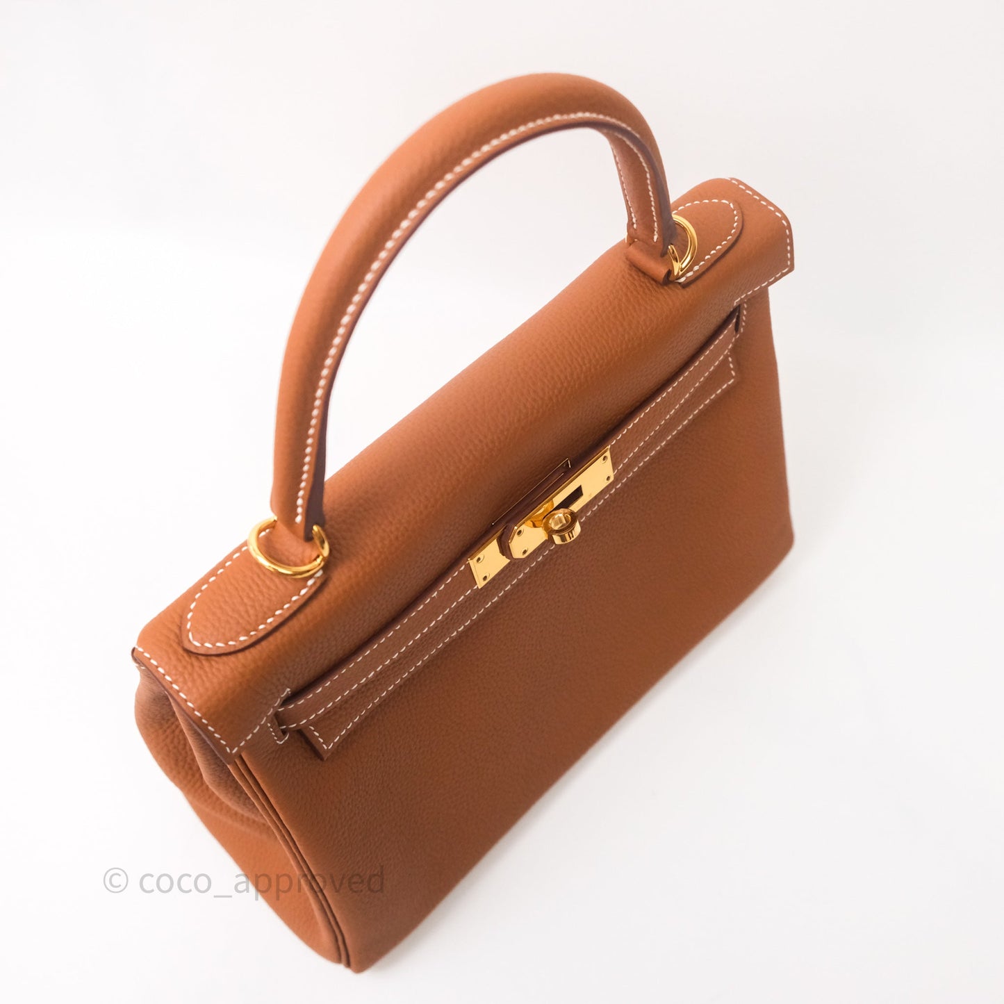 Hermes Kelly 28 Gold Togo Gold Hardware