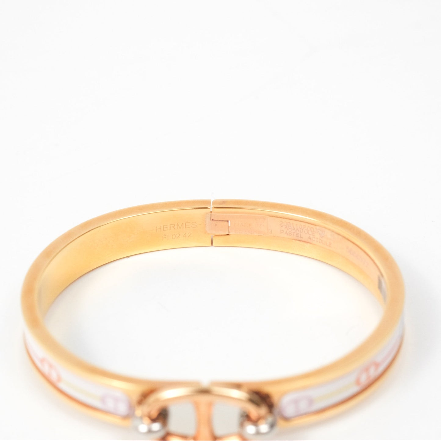 Hermès Mini Clic Chaine D'ancre Farandole Bracelet Pastel Acidulé Rose Gold Hardware