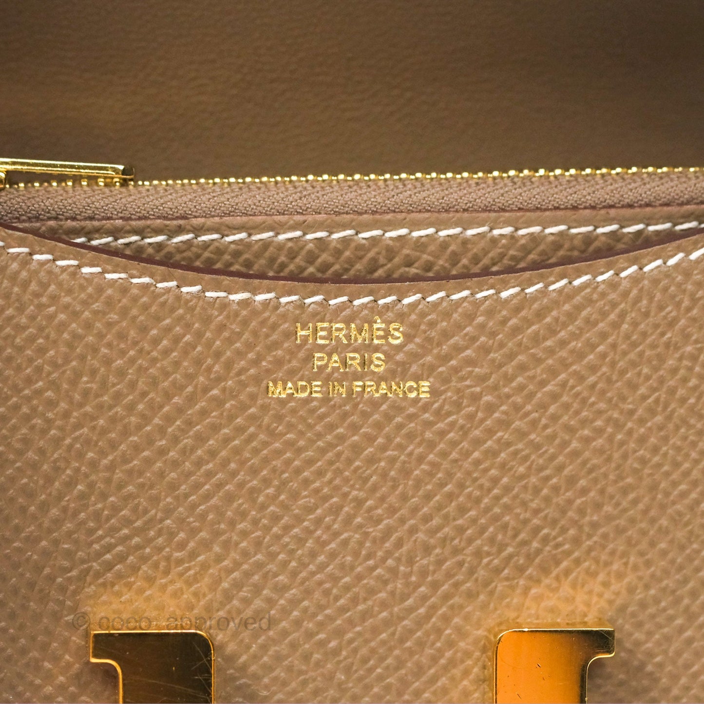 Hermès Constance Slim Wallet Etoupe Epsom Gold Hardware