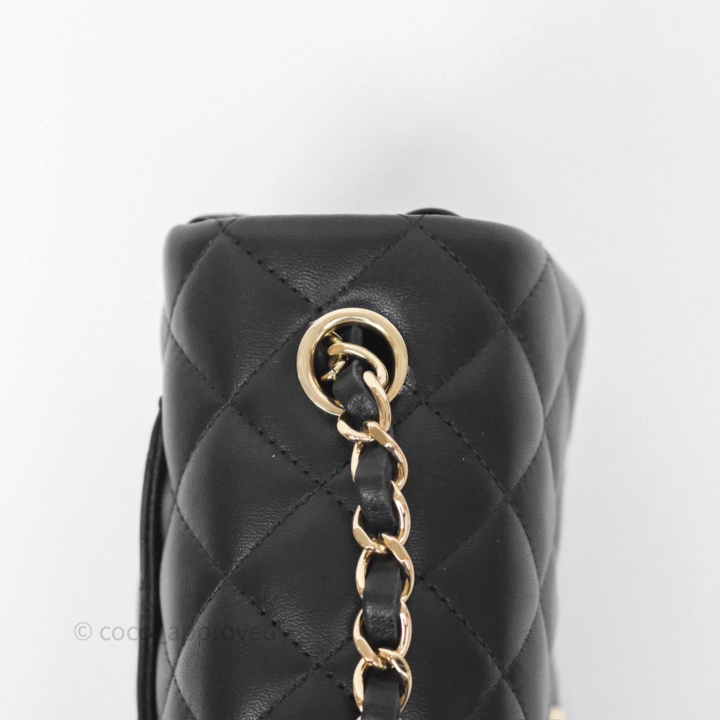 Chanel Mini Rectangular Quilted Black Lambskin Gold Hardware
