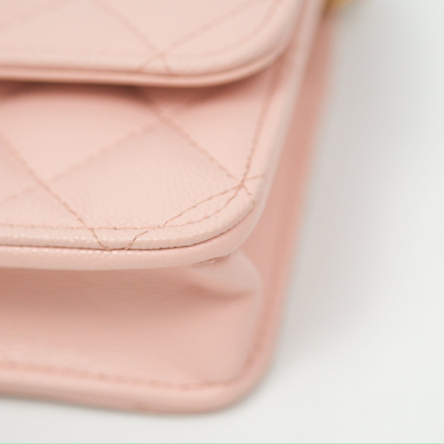 Chanel Mini WOC Phone Holder Pink Caviar Gold Hardware