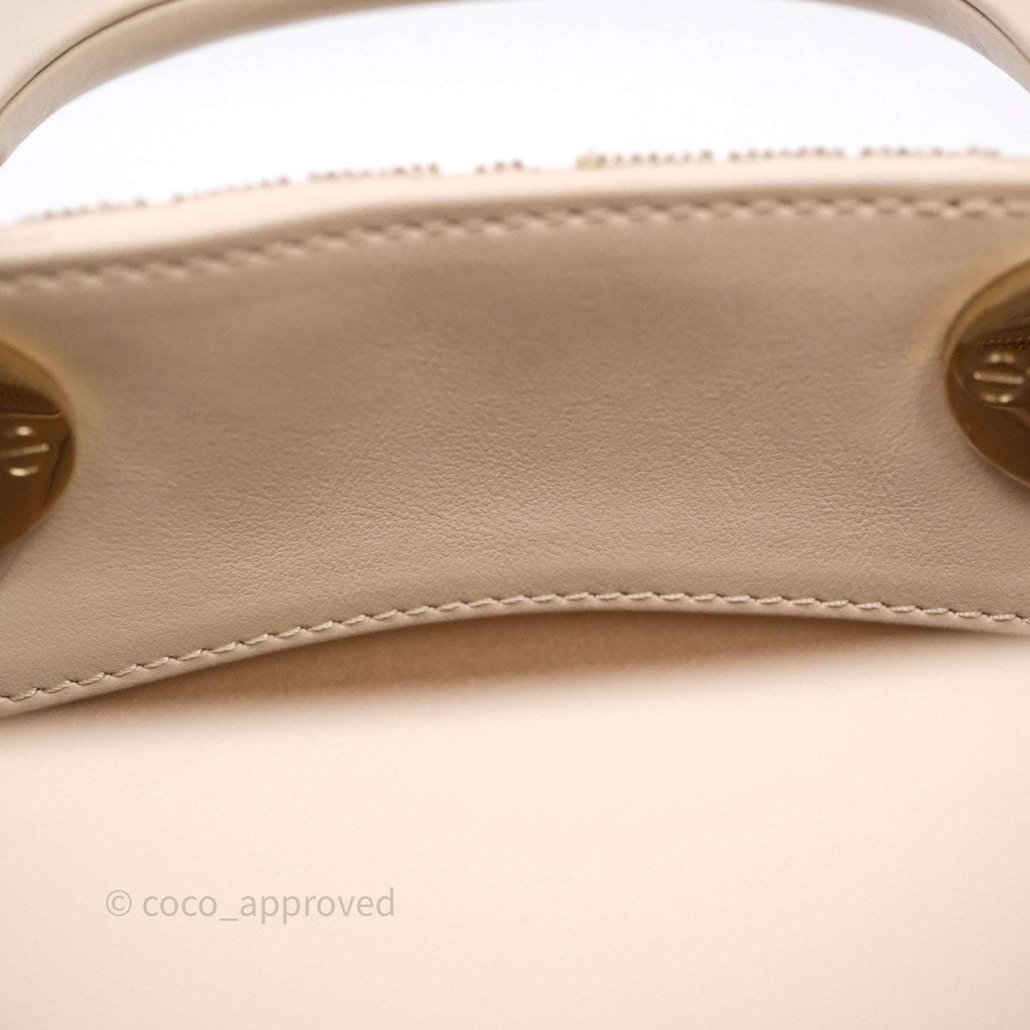 Christian Dior Mini Dior Caramel Beige Microbead-Embroidered Cotton with Cannage Motif