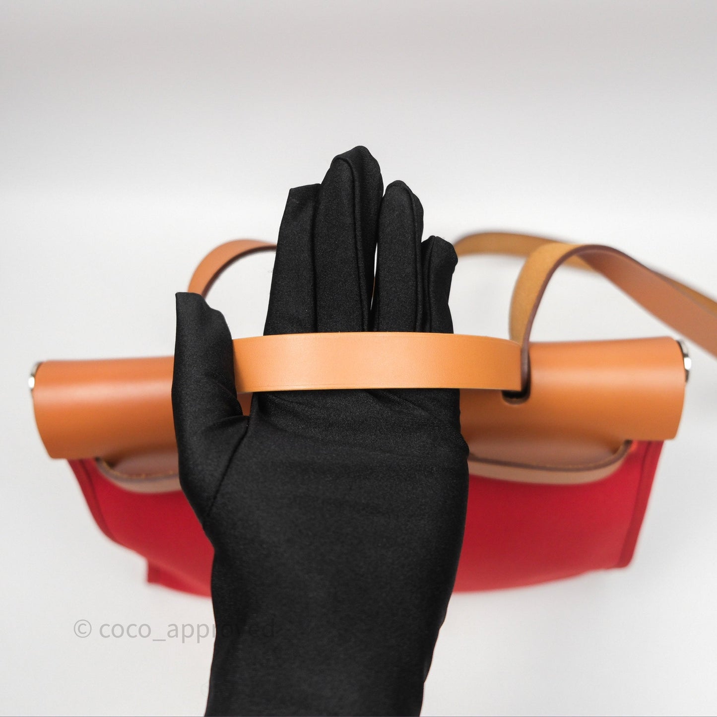 Hermès Herbag Zip 31 Red/Natural Canvas Palladium Hardware
