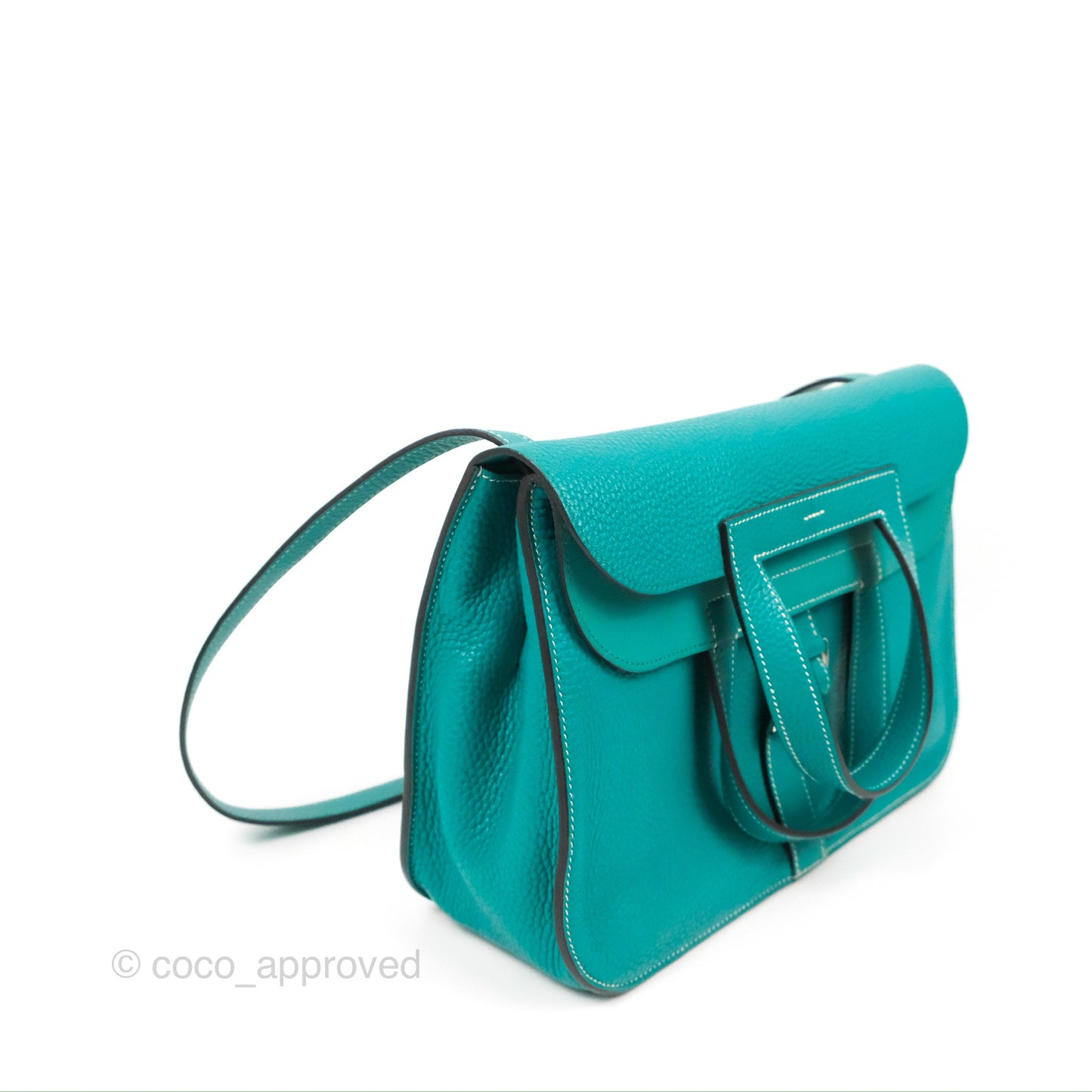 Hermès Halzan 31 Vert Verone Clemence Palladium Hardware