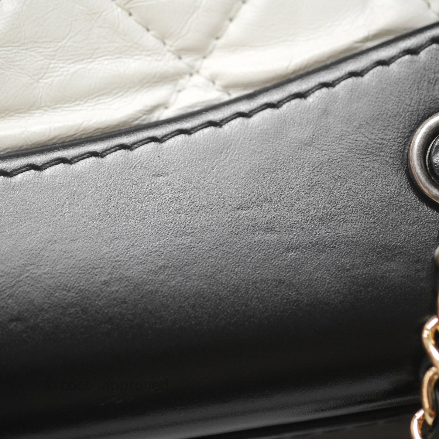 Chanel Small Gabrielle Backpack White Black Aged Calfskin