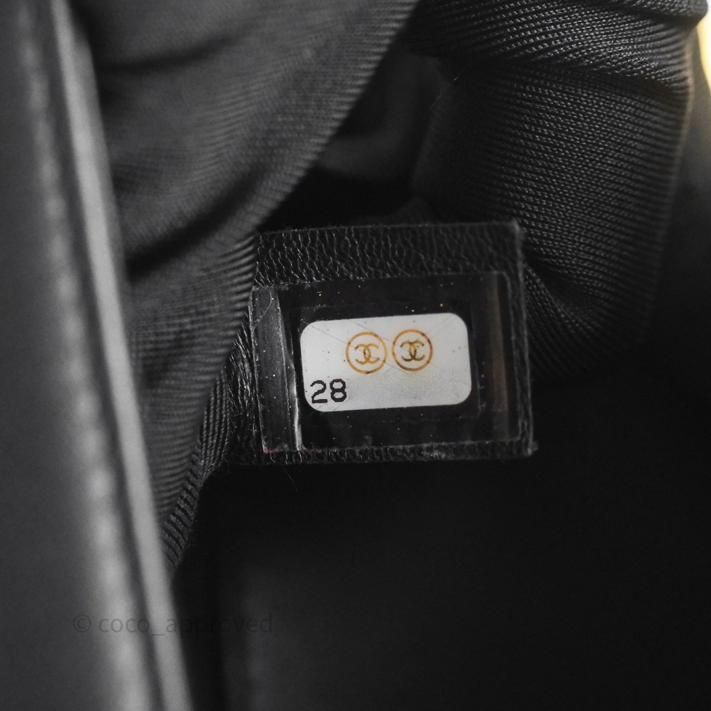 Chanel Small Boy Quilted Black Calfskin Aged Gold Hardware