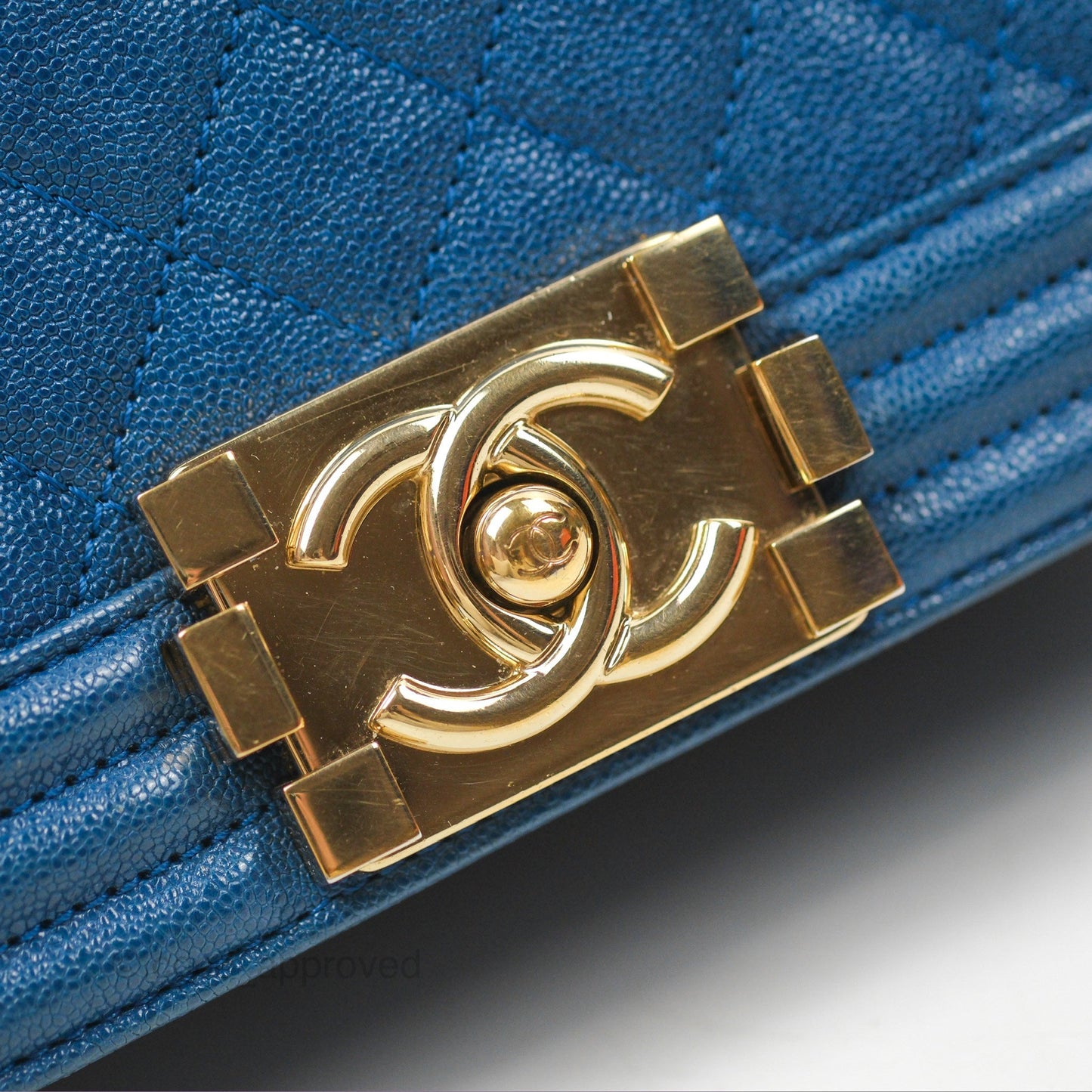 Chanel Small Boy Blue Caviar Gold Hardware