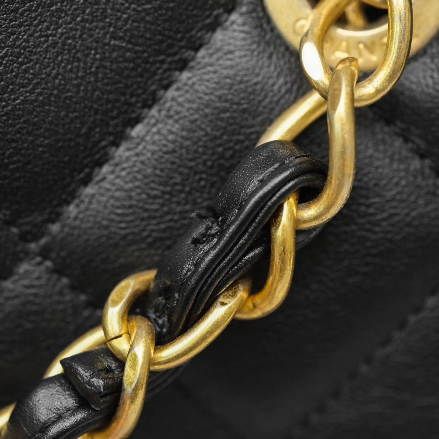 Chanel Stitched Large Shopping Bag Black Calfskin Aged Gold Hardware