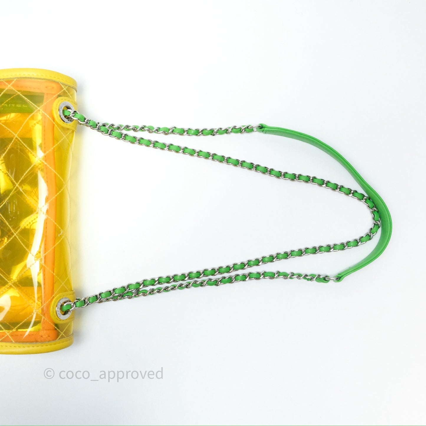 Chanel Mini Coco Splash Flap Bag PVC Lambskin Pink/Yellow/Green Silver Hardware